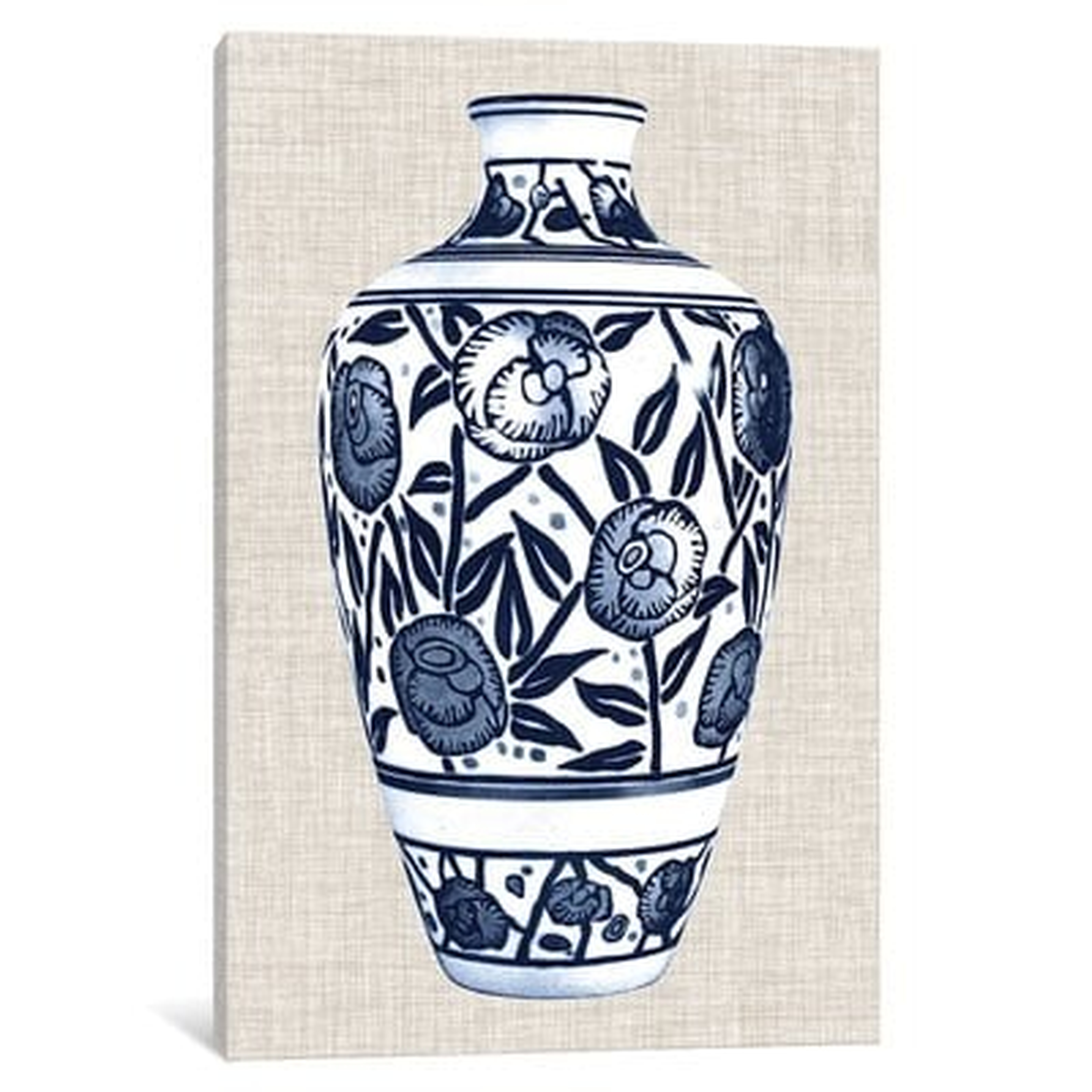 'Blue & White Vase IV' Graphic Art Print on Canvas - Wayfair