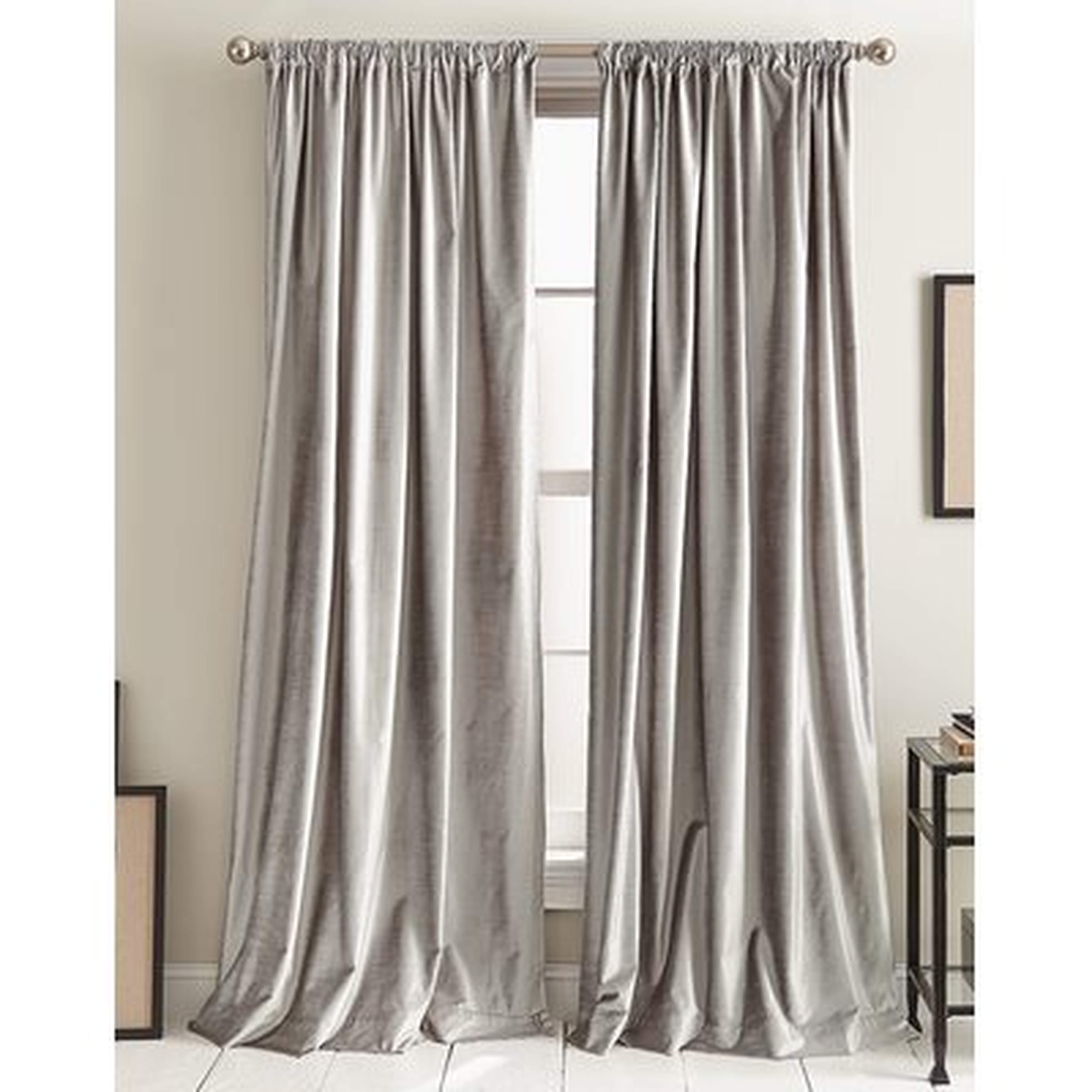 Modern Knotted Cotton Blend Solid Room Darkening Rod Pocket Curtains - AllModern