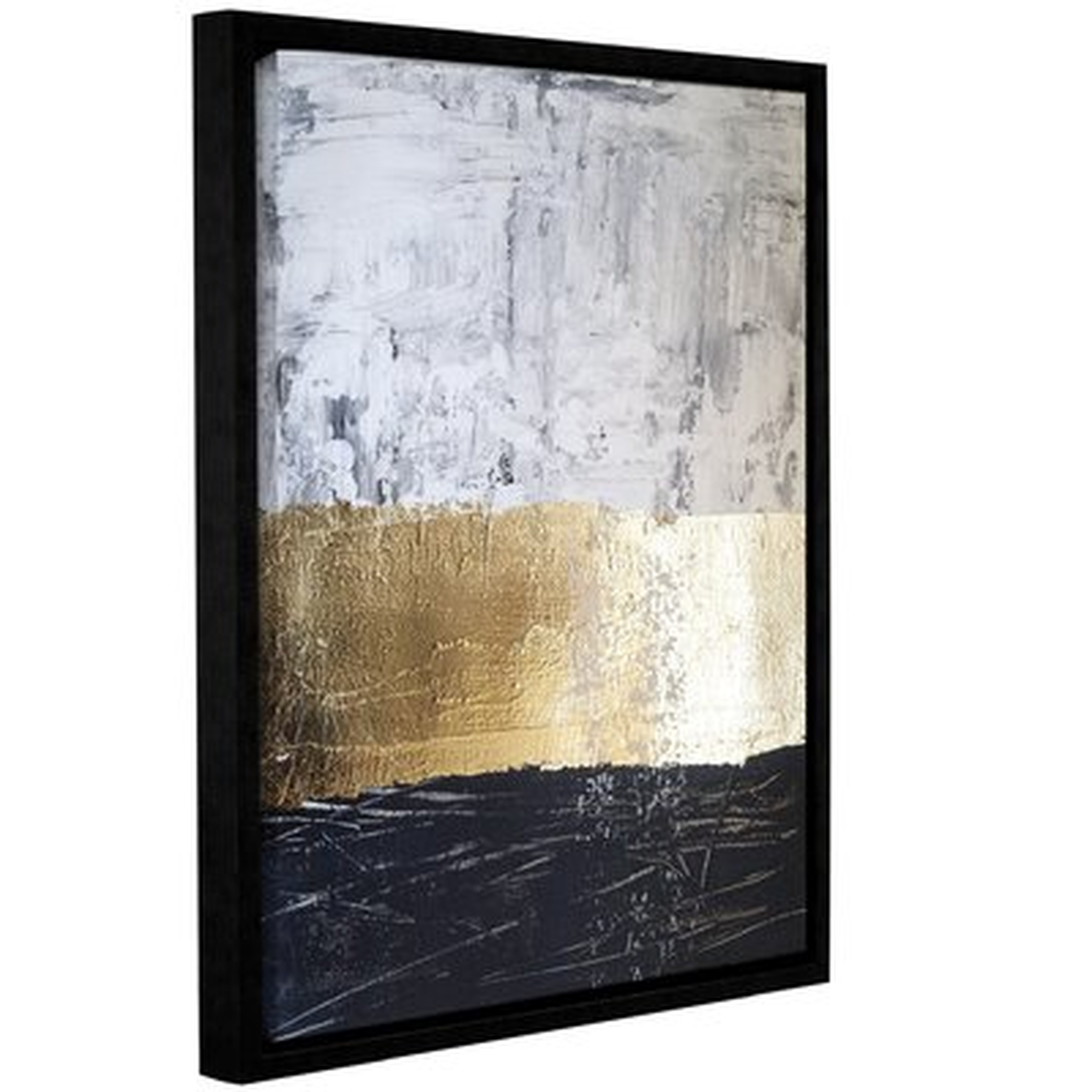 'Golden Sea' Framed Graphic Art Print on Canvas - Wayfair