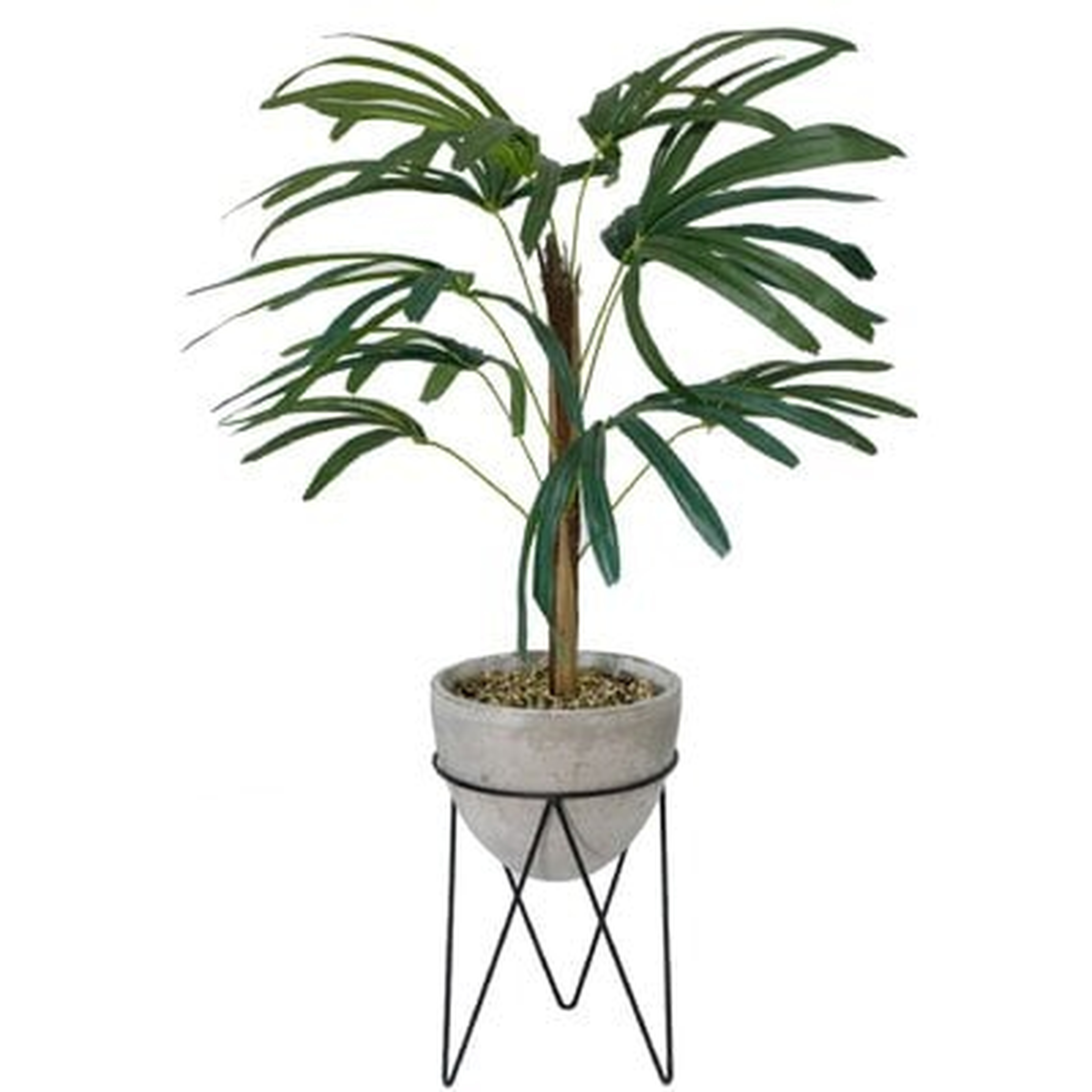 Faux Palm Tree in Planter, 46" - Wayfair