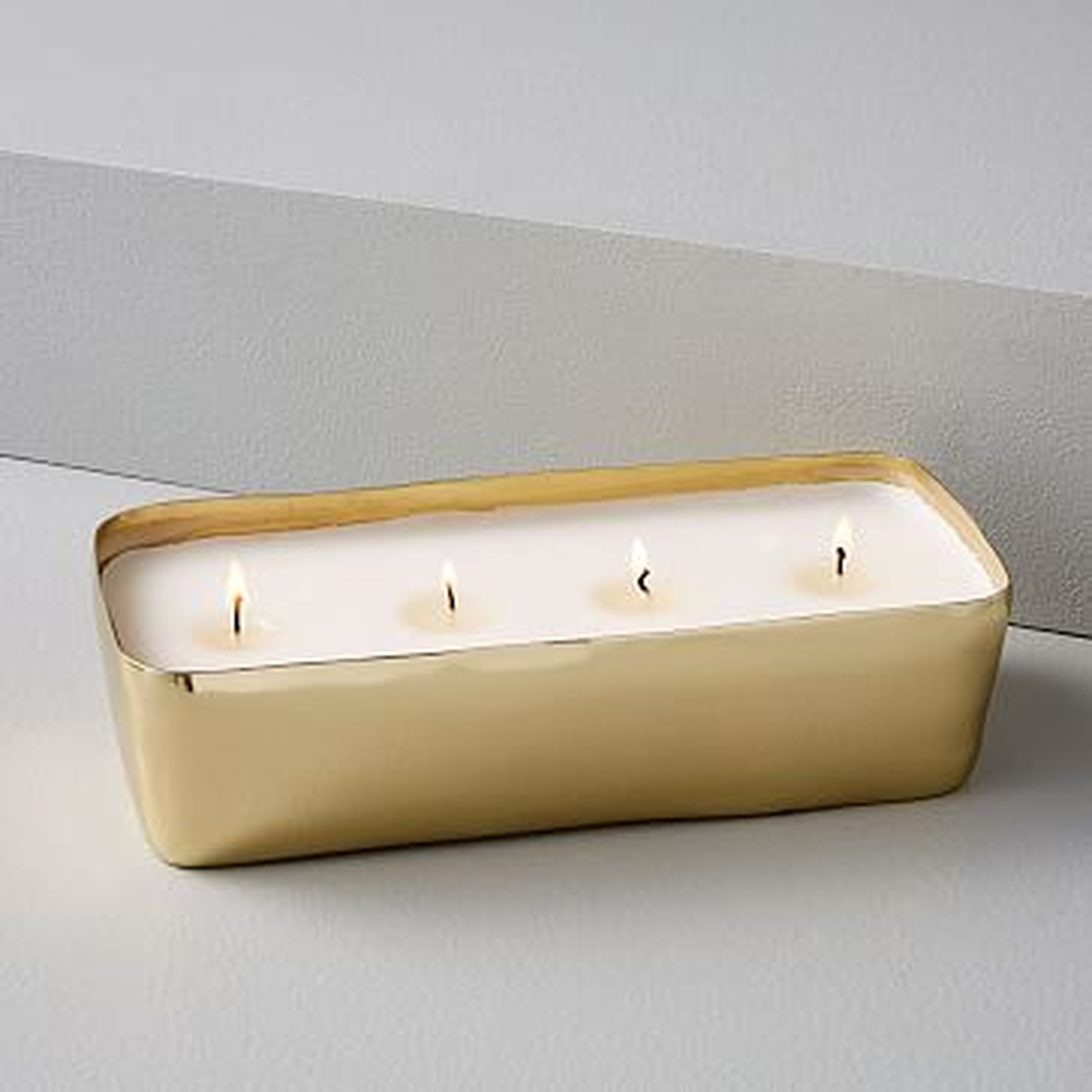 Organic Shaped Metal Candle, Rectangle - West Elm