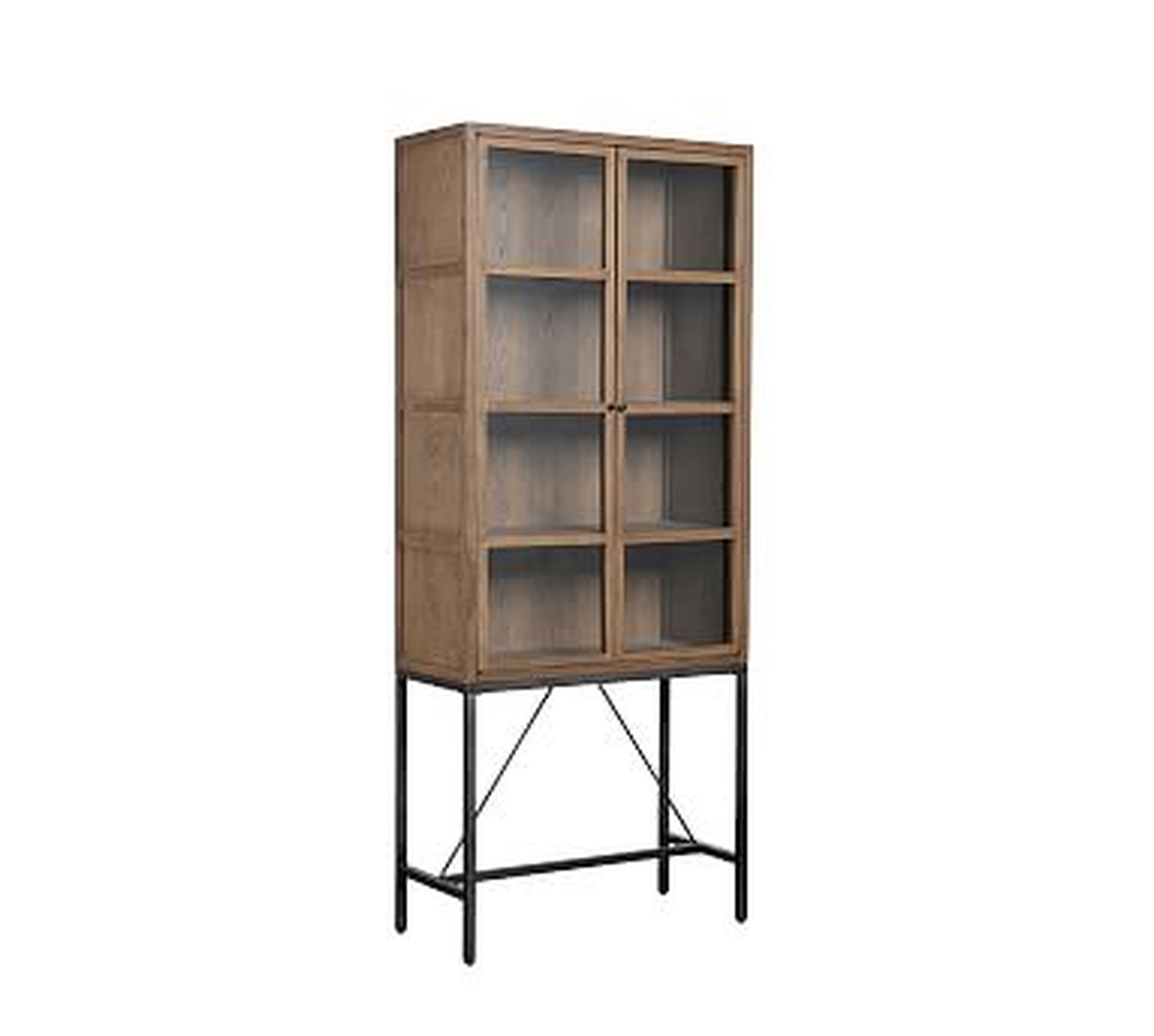 Inglewood Small Display Cabinet, Warm Taupe - Pottery Barn