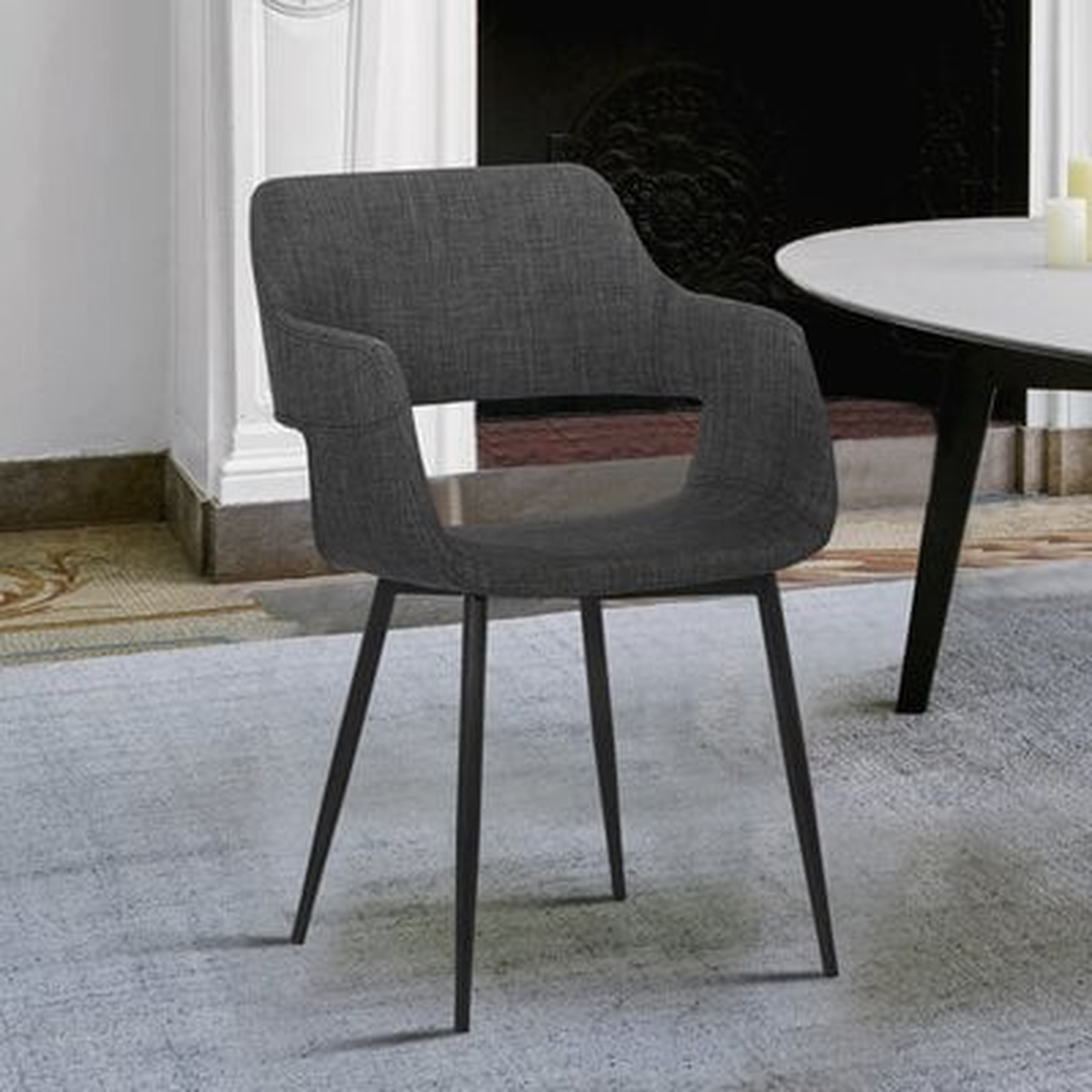 Bottlebrush Mid-Century Charcoal Open Back Dining Accent Chair - Wayfair