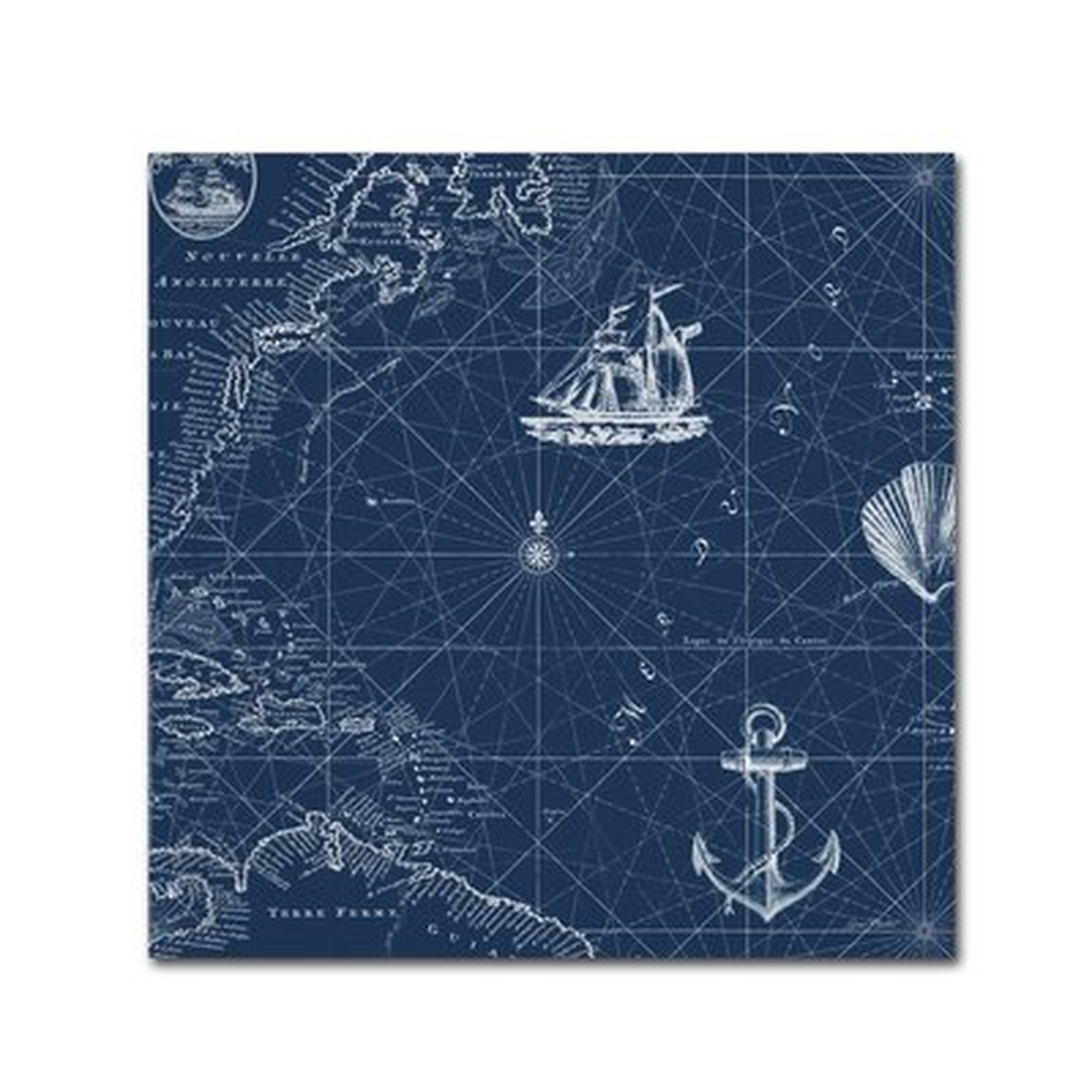'Nautical Blues 4' Graphic Art Print on Wrapped Canvas - Wayfair