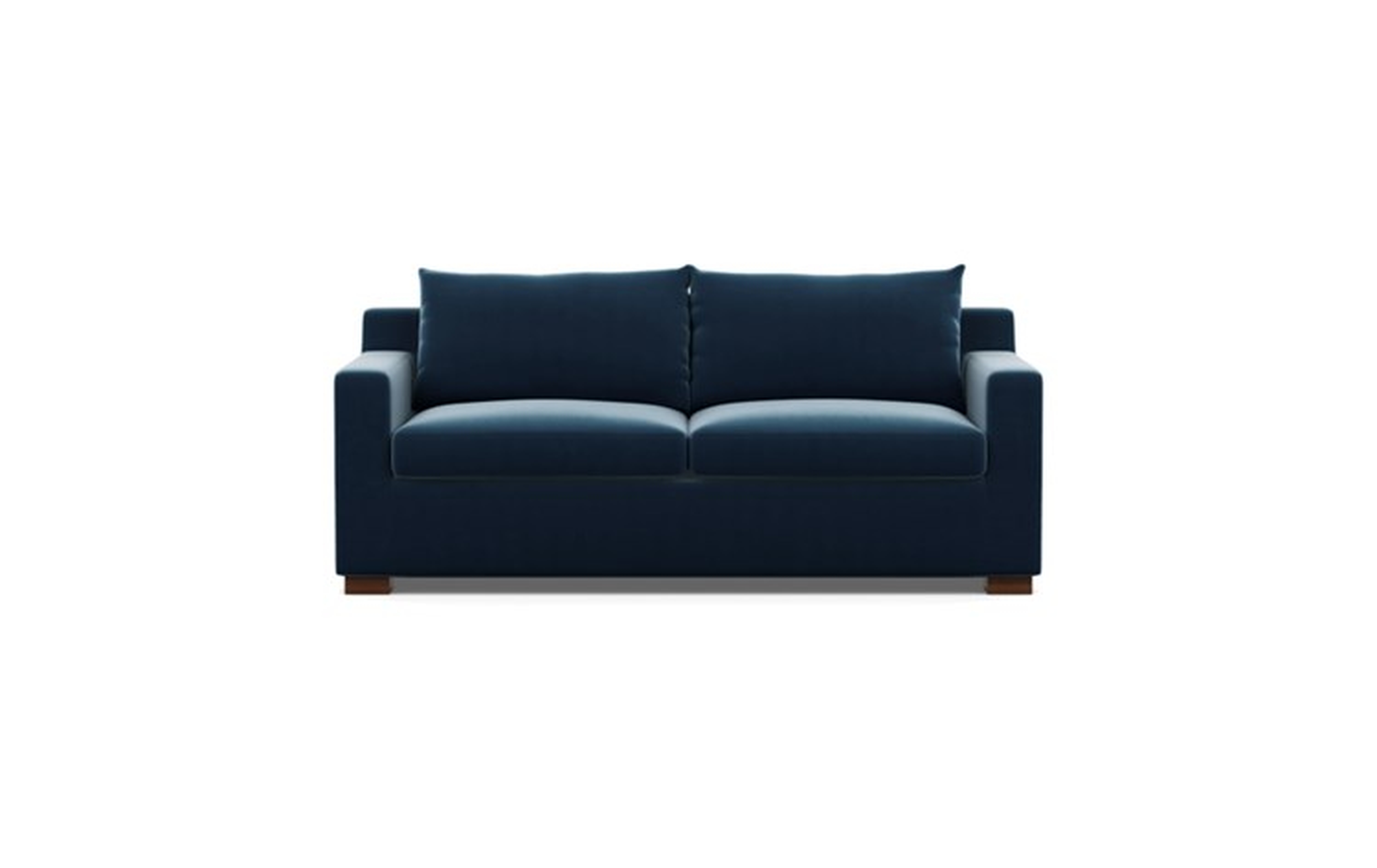 Sloan Sleeper Sleeper Sofa with Blue Sapphire Fabric and Oiled Walnut legs - Interior Define