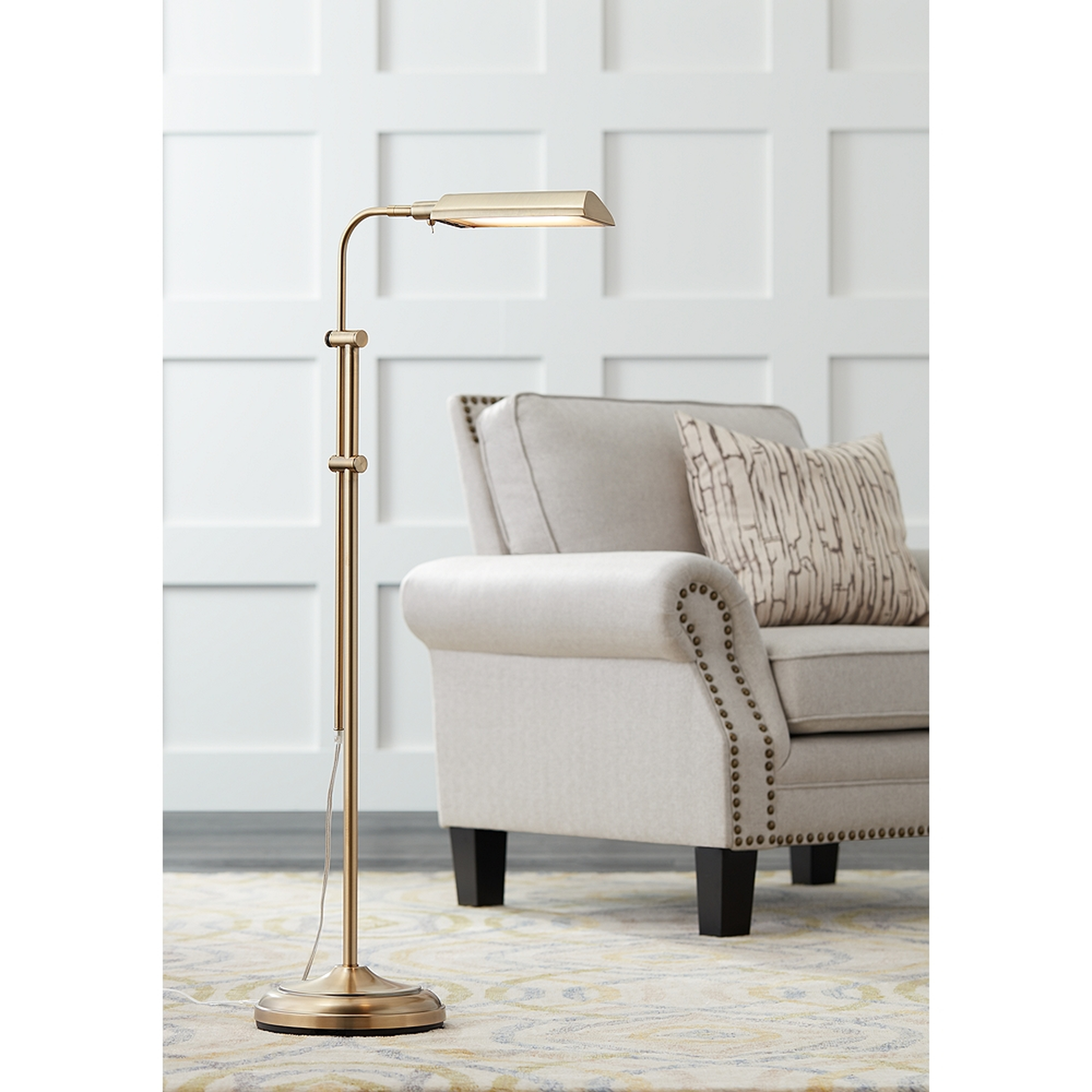 Culver Plated Aged Brass Adjustable LED Floor Lamp - Style # 23R26 - Lamps Plus