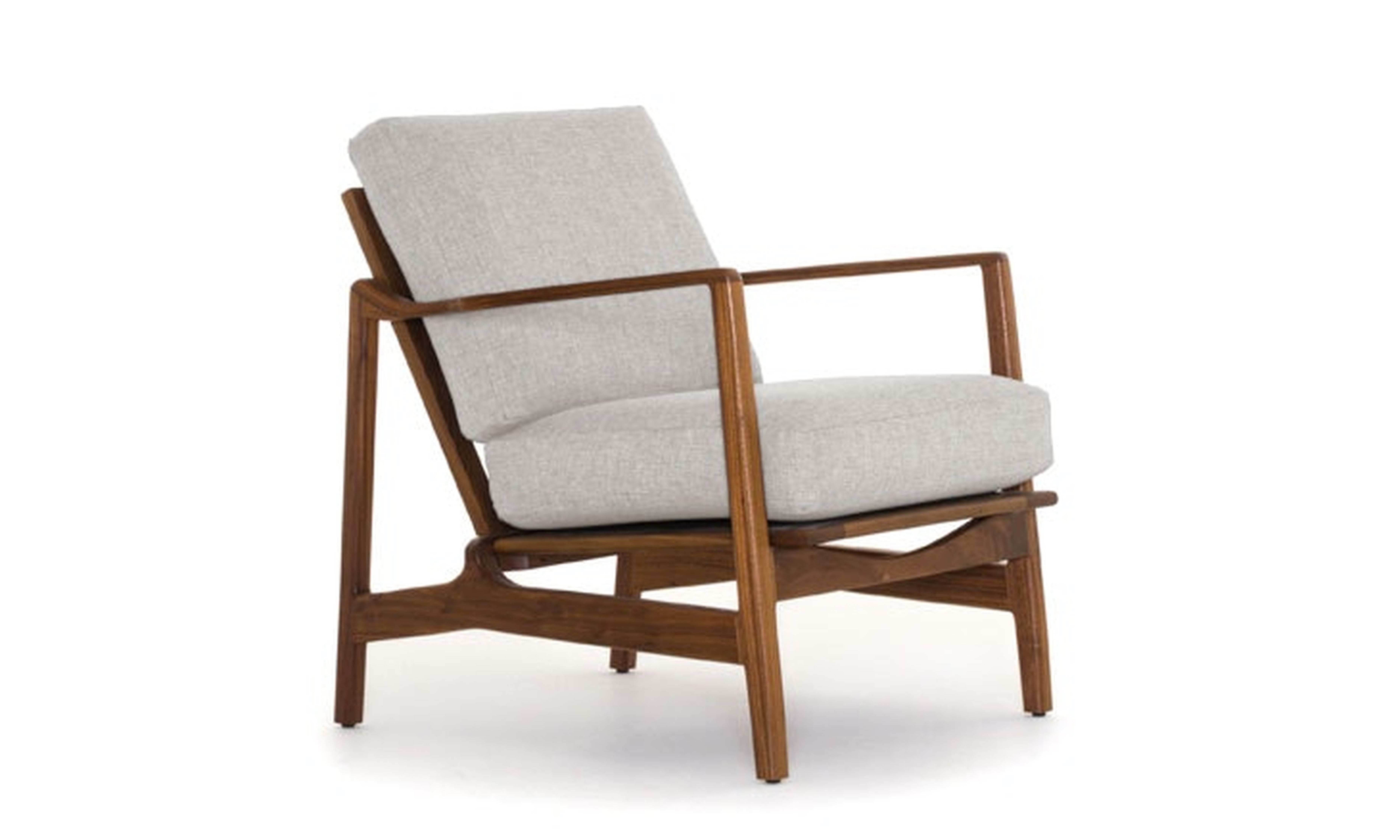 Graham Mid Century Modern Chair - Prime Dove - Walnut - Joybird
