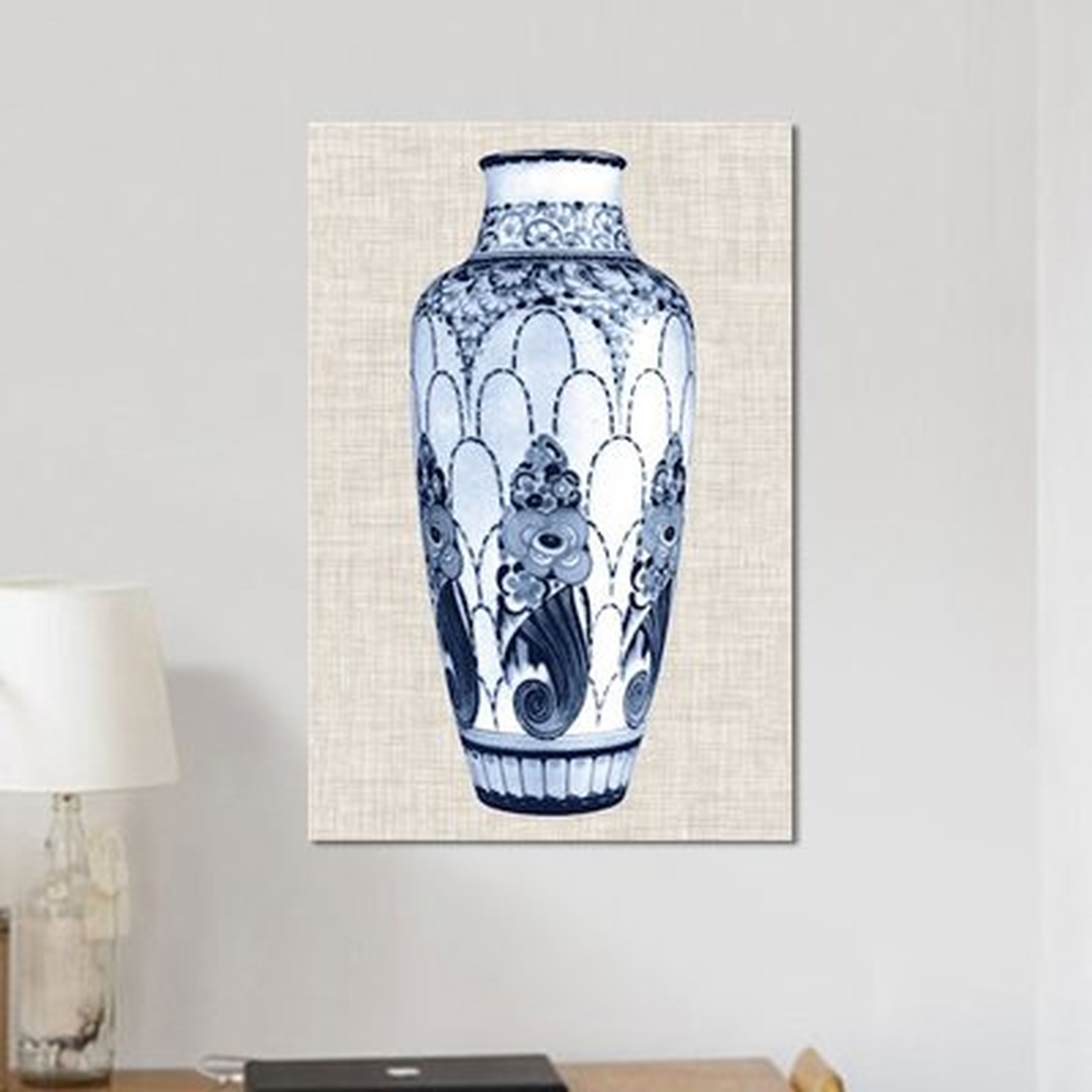 'Blue & White Vase I' Graphic Art Print on Canvas - Wayfair