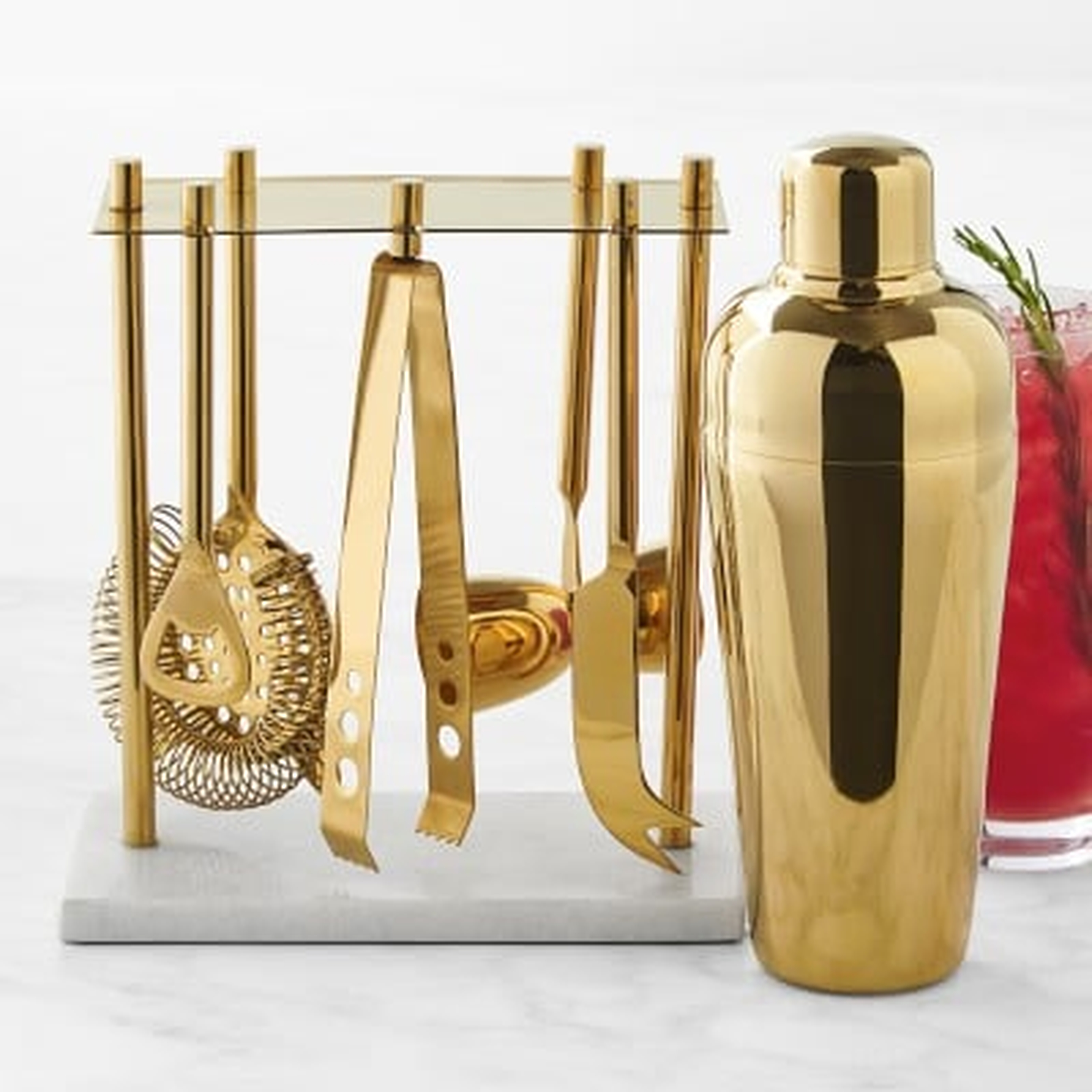 Gold Bar Tools Set with Cocktail Shaker - Williams Sonoma