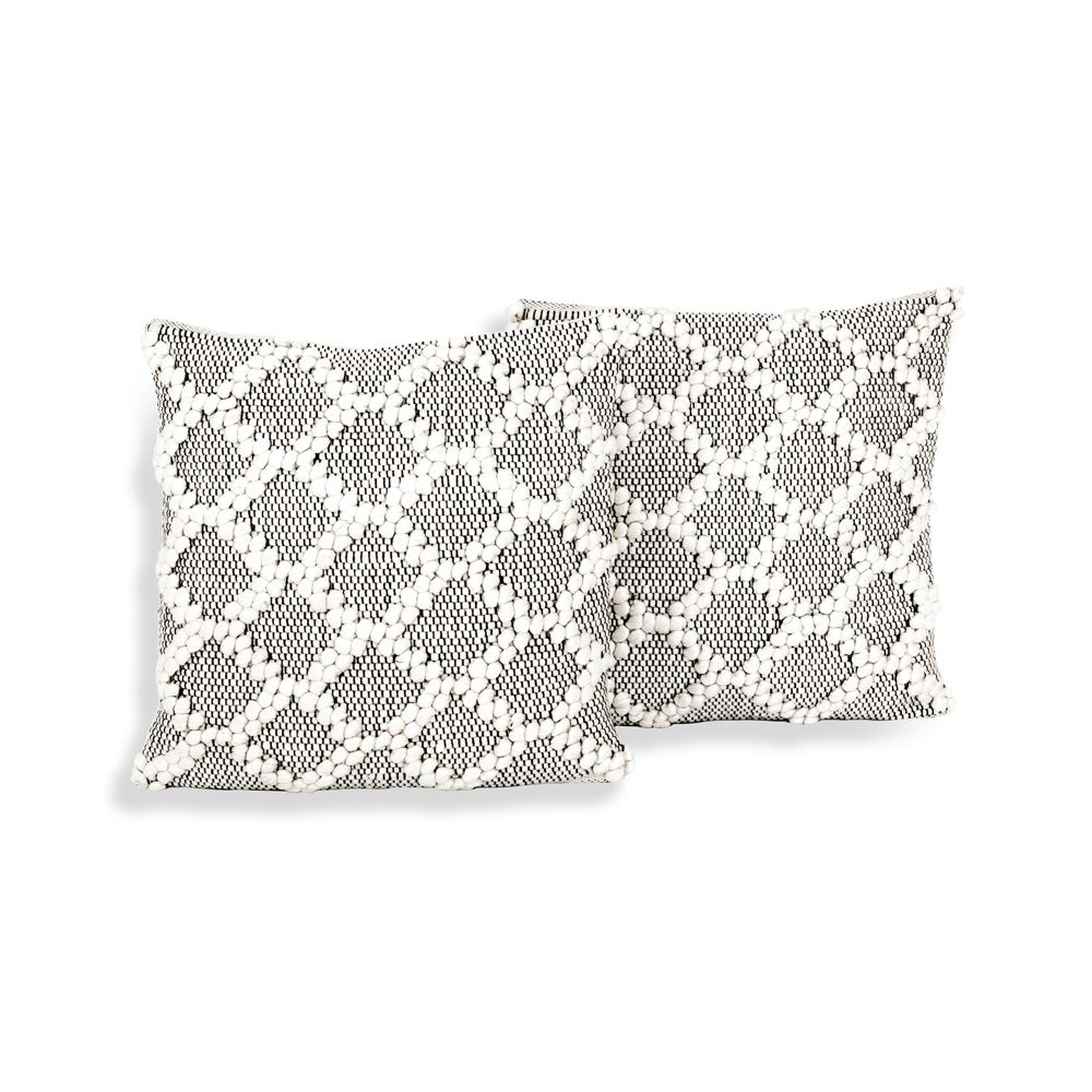 Austine Grey and Cream Pillows 20", Set of 2 - Crate and Barrel