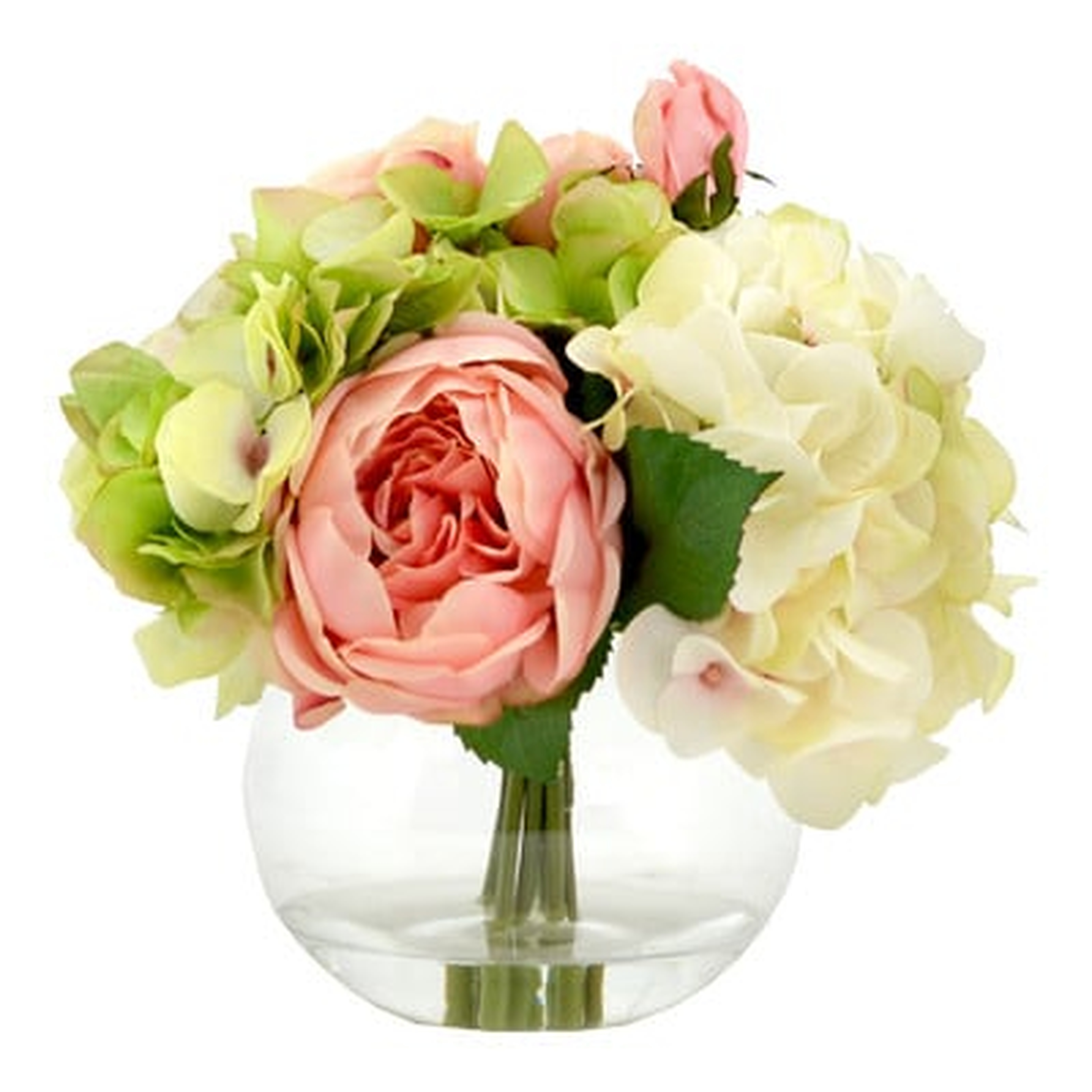 Faux Mixed Bouquet of Peony, Hydrangea and Roses - Birch Lane