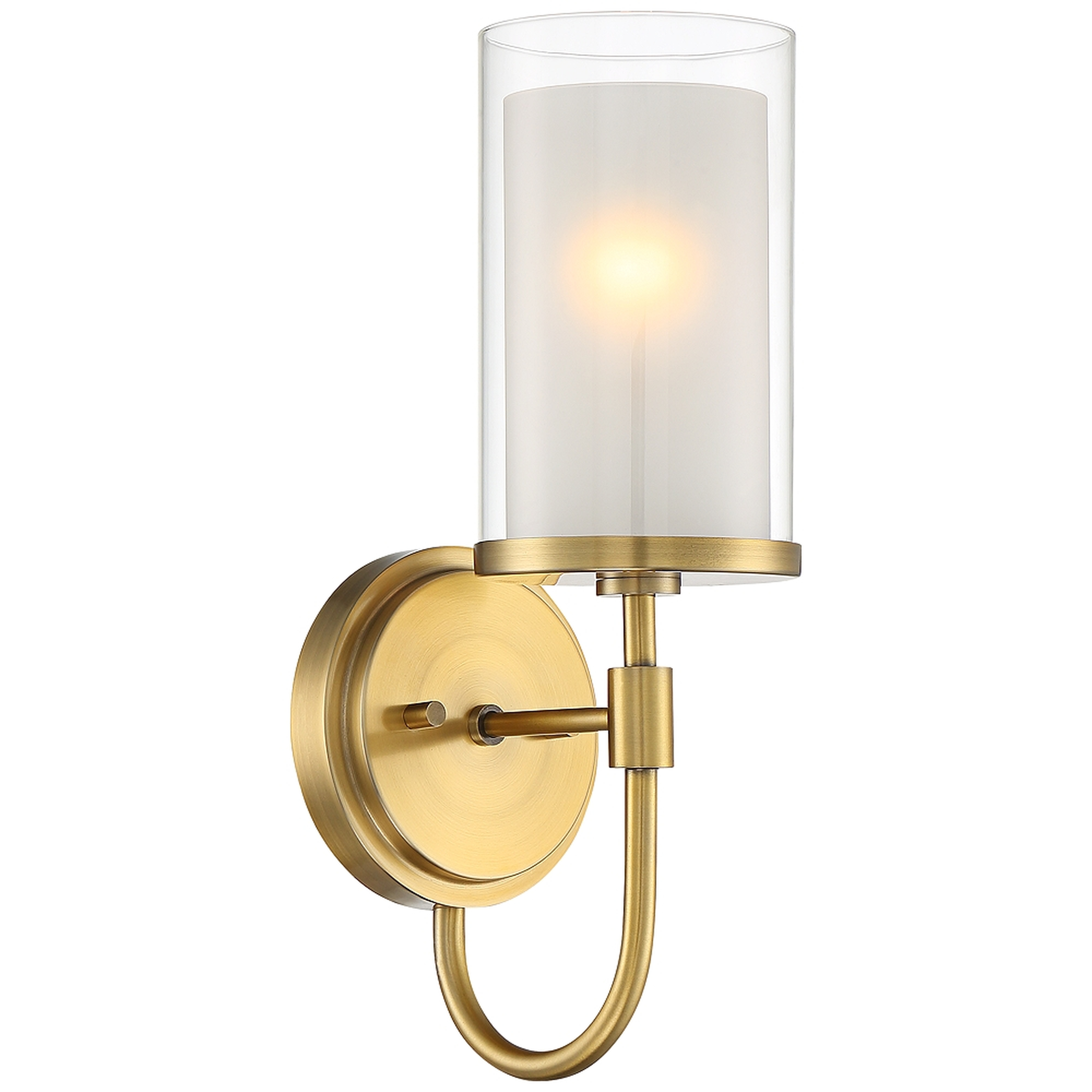 Lesley 15" High Double Glass Antique Brass Wall Sconce - Style # 68E06 - Lamps Plus