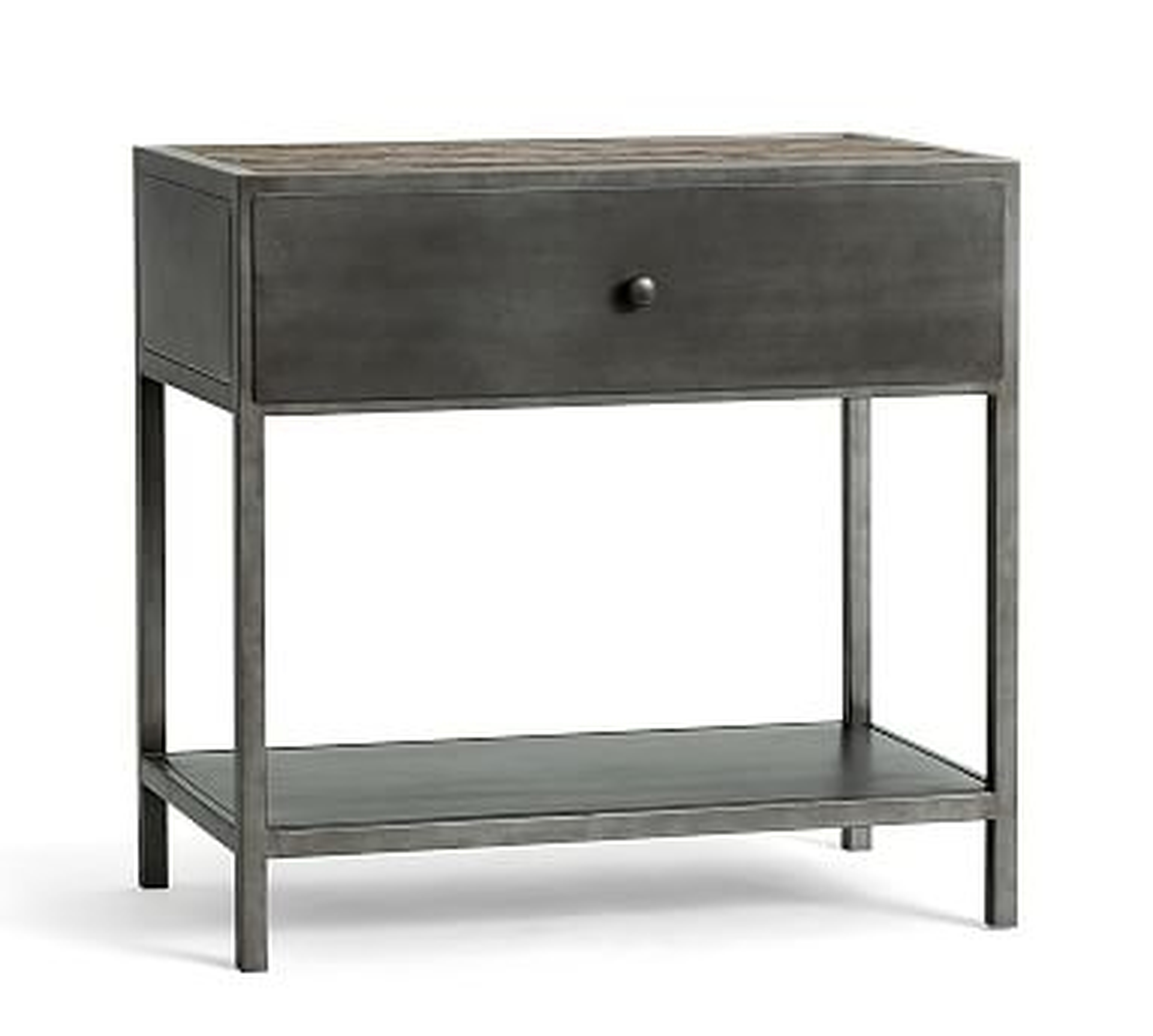 Big Daddy's Antiques 29" Metal Nightstand, Sienna Reclaimed Pine - Pottery Barn