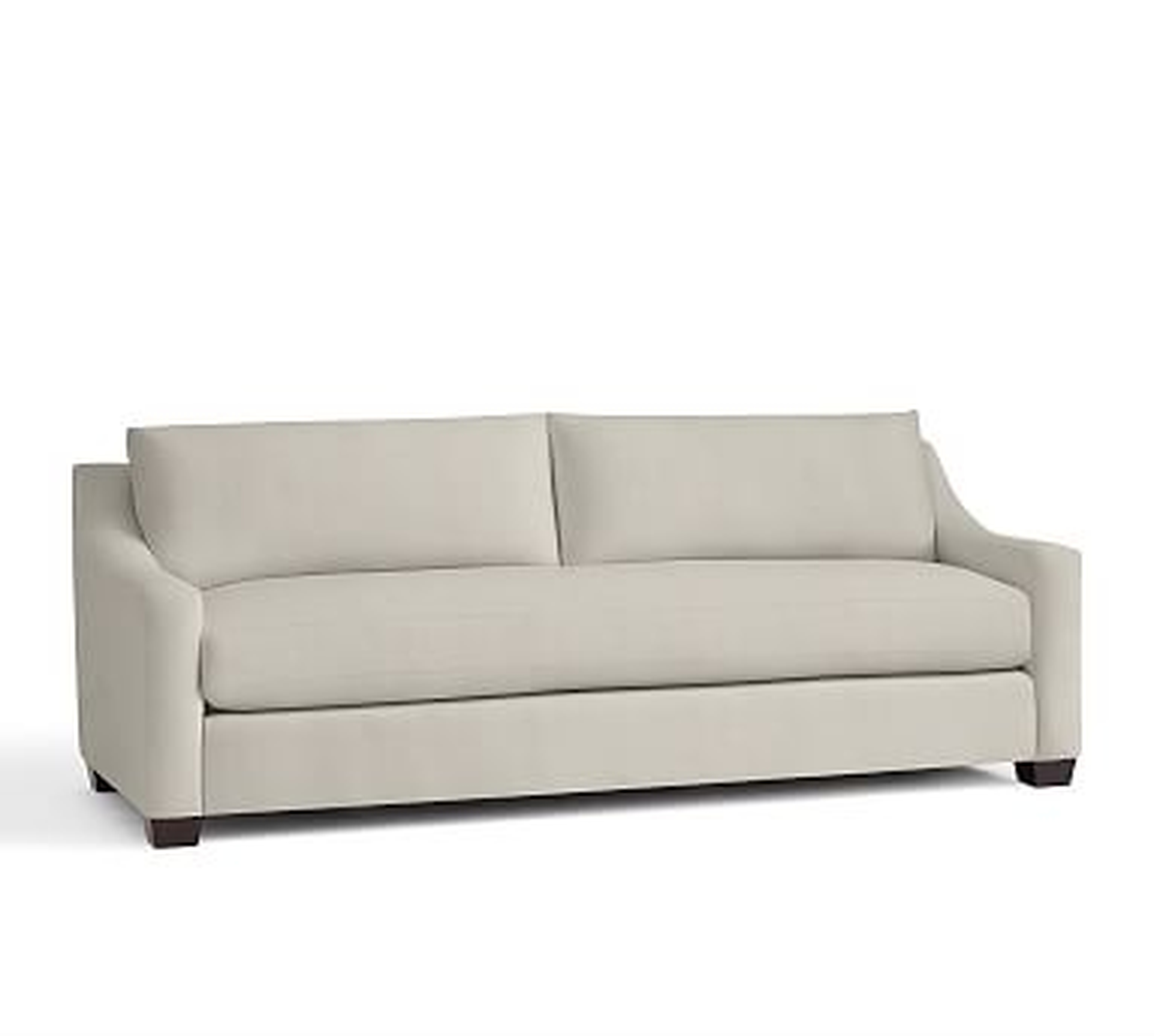 York Slope Arm Upholstered Sofa 80.5" with Bench Cushion, Down Blend Wrapped Cushions, Performance Everydaysuede(TM) Stone - Pottery Barn