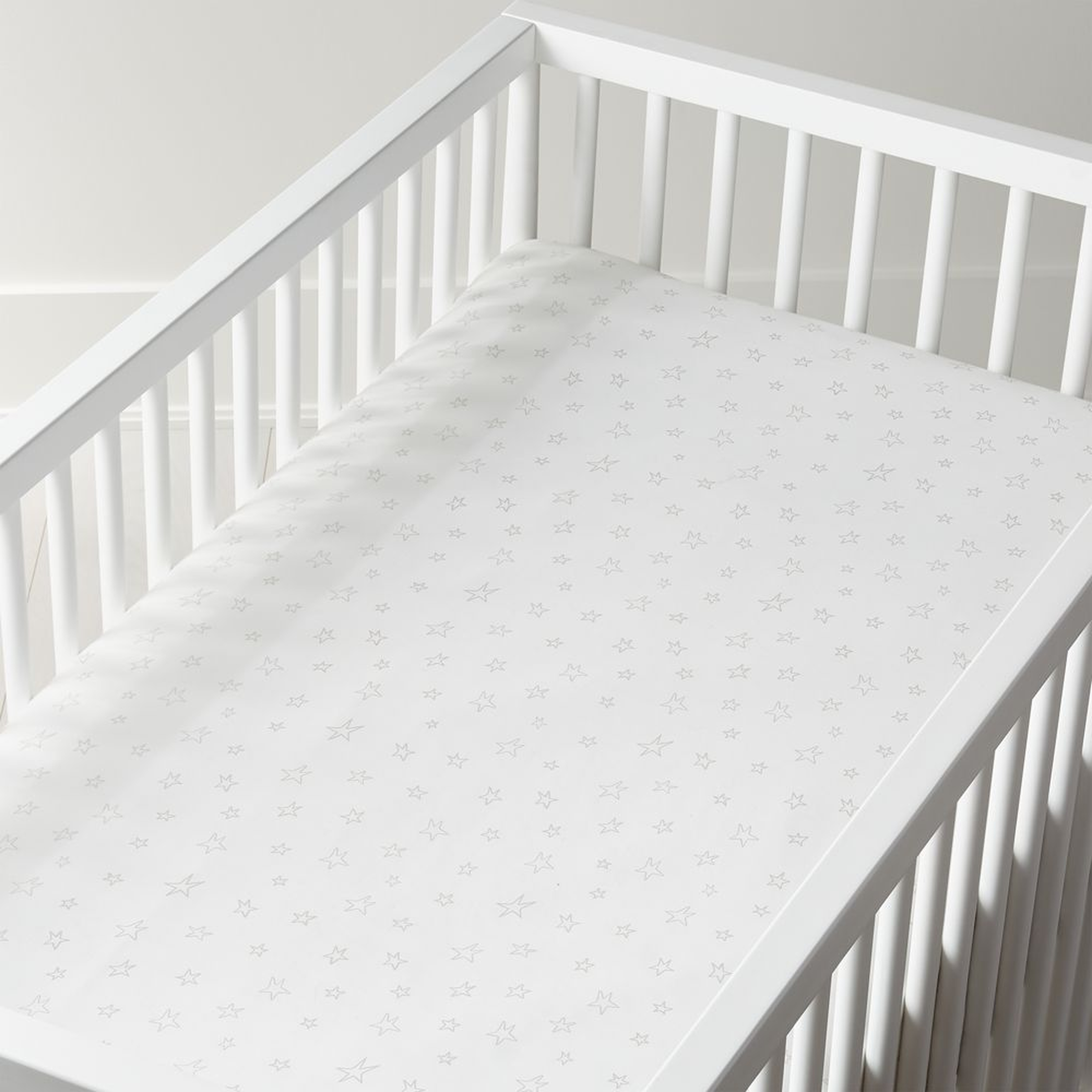 Organic Cream Star Crib Fitted Sheet - Crate and Barrel