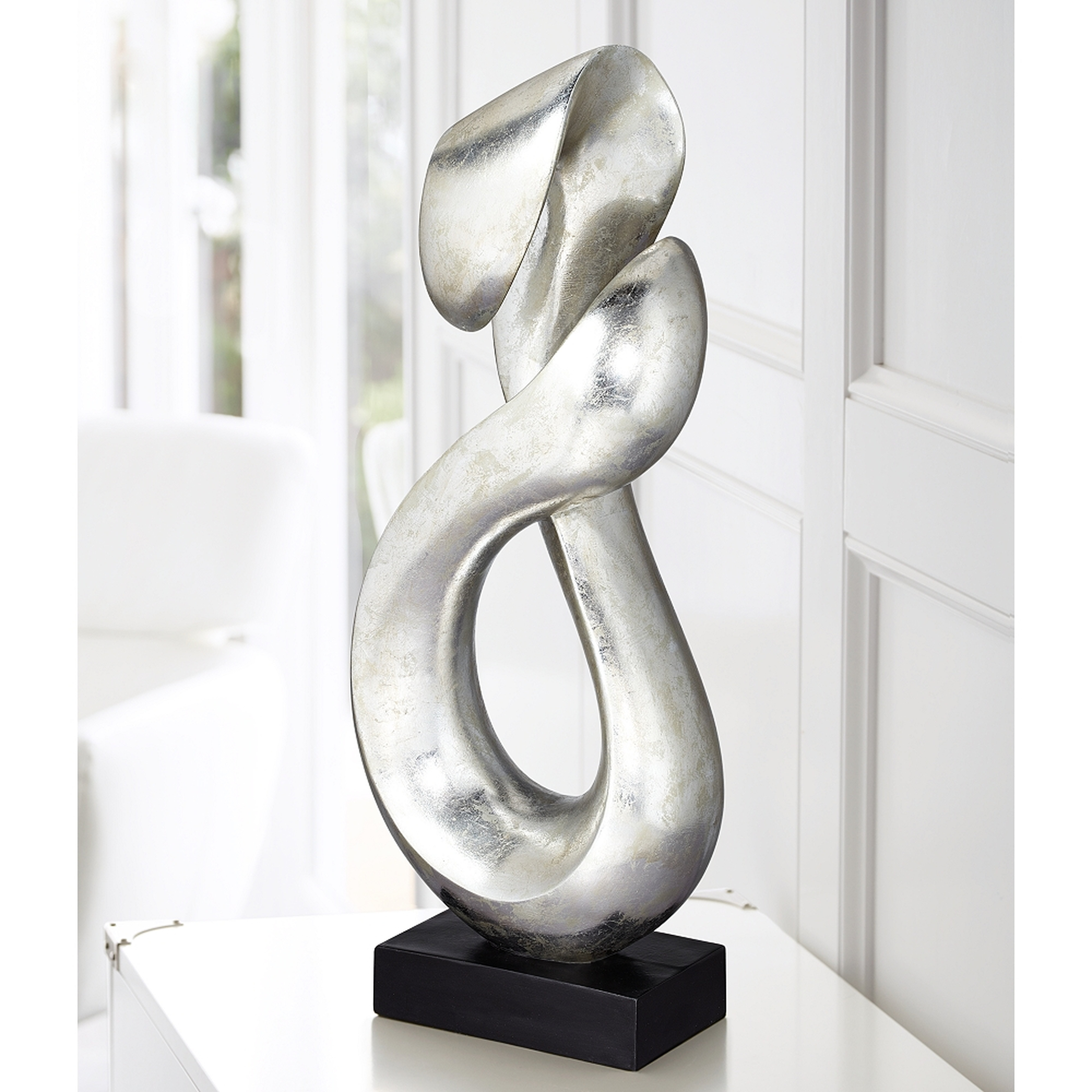 Open Infinity 26 1/4" High Sculpture in Silver Finish - Style # V2690 - Lamps Plus