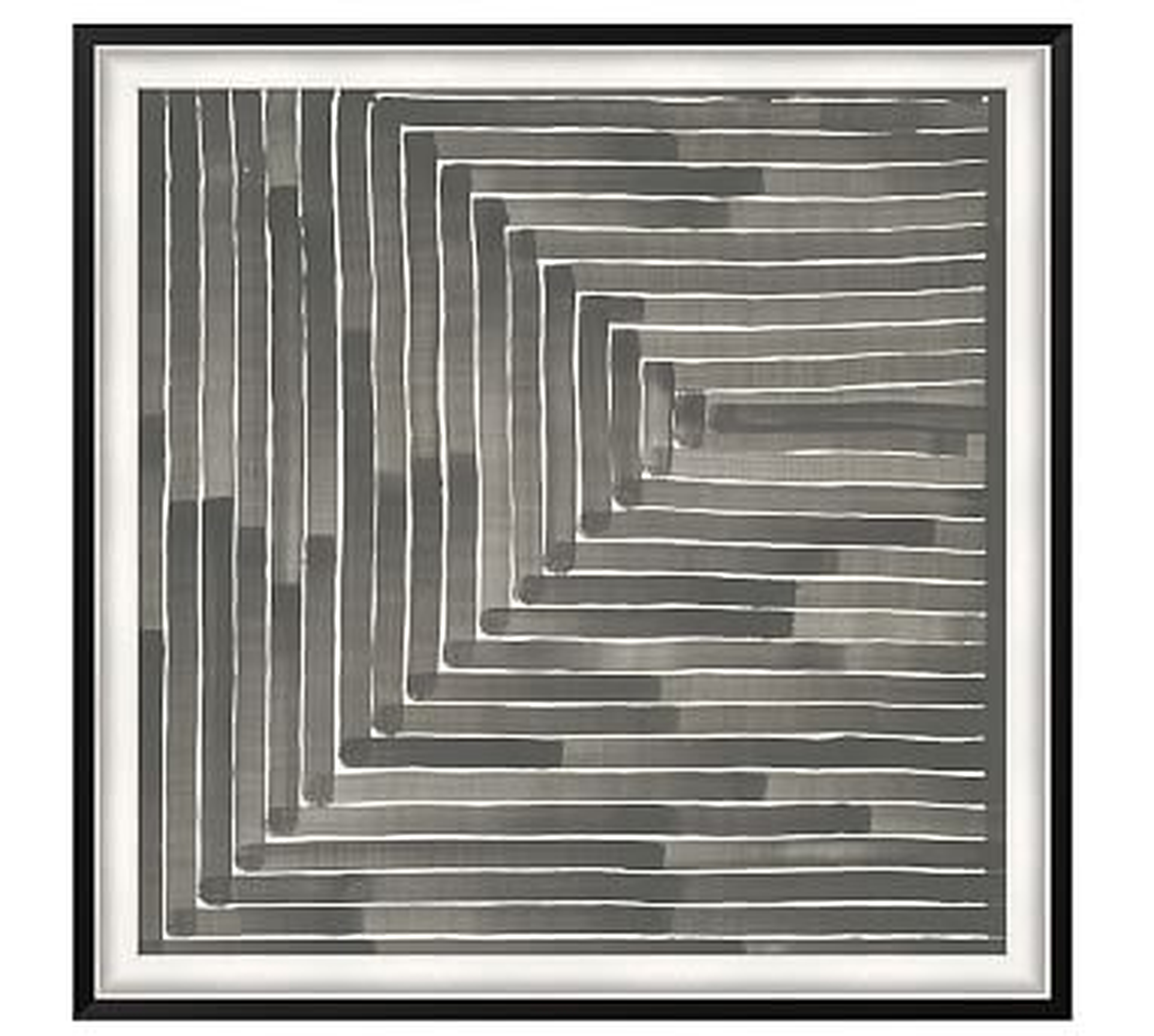 Neutral Labyrinth Framed Print, 46 x 46" - Pottery Barn