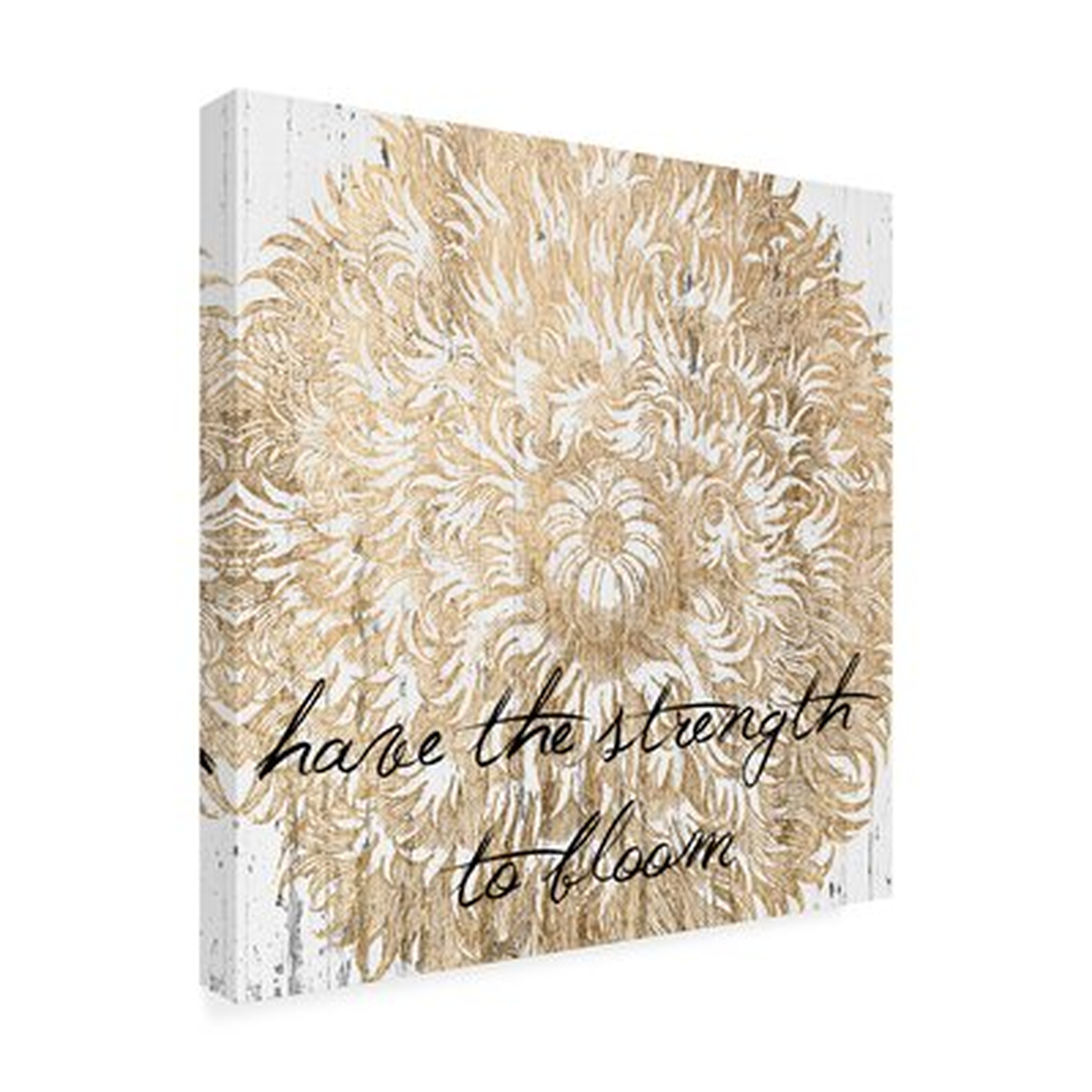 'Metallic Floral Quote II' Textual Art on Wrapped Canvas - Wayfair