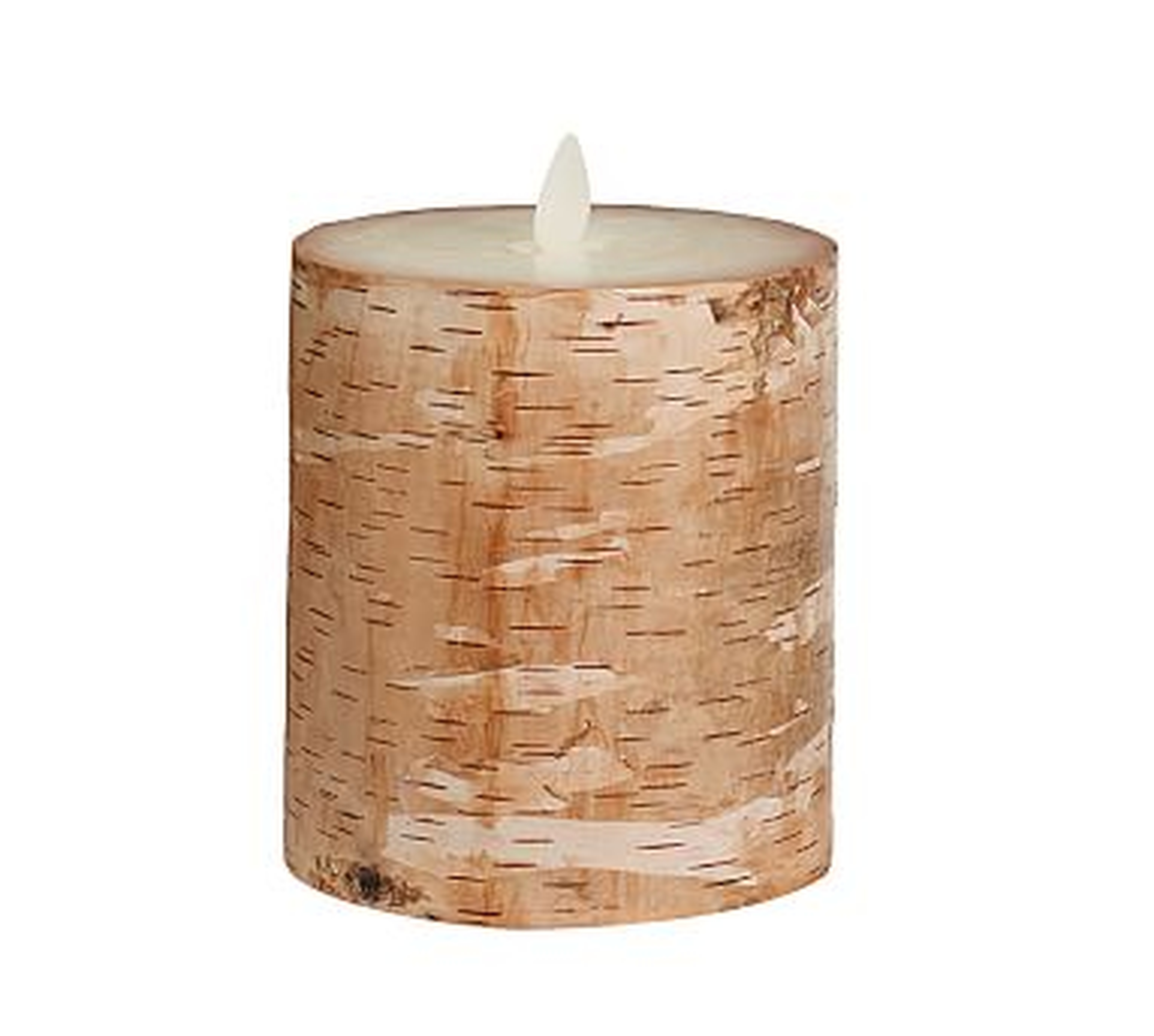 Premium Flickering Flameless Pillar Candle, Birch, 4"x4.5" - Pottery Barn