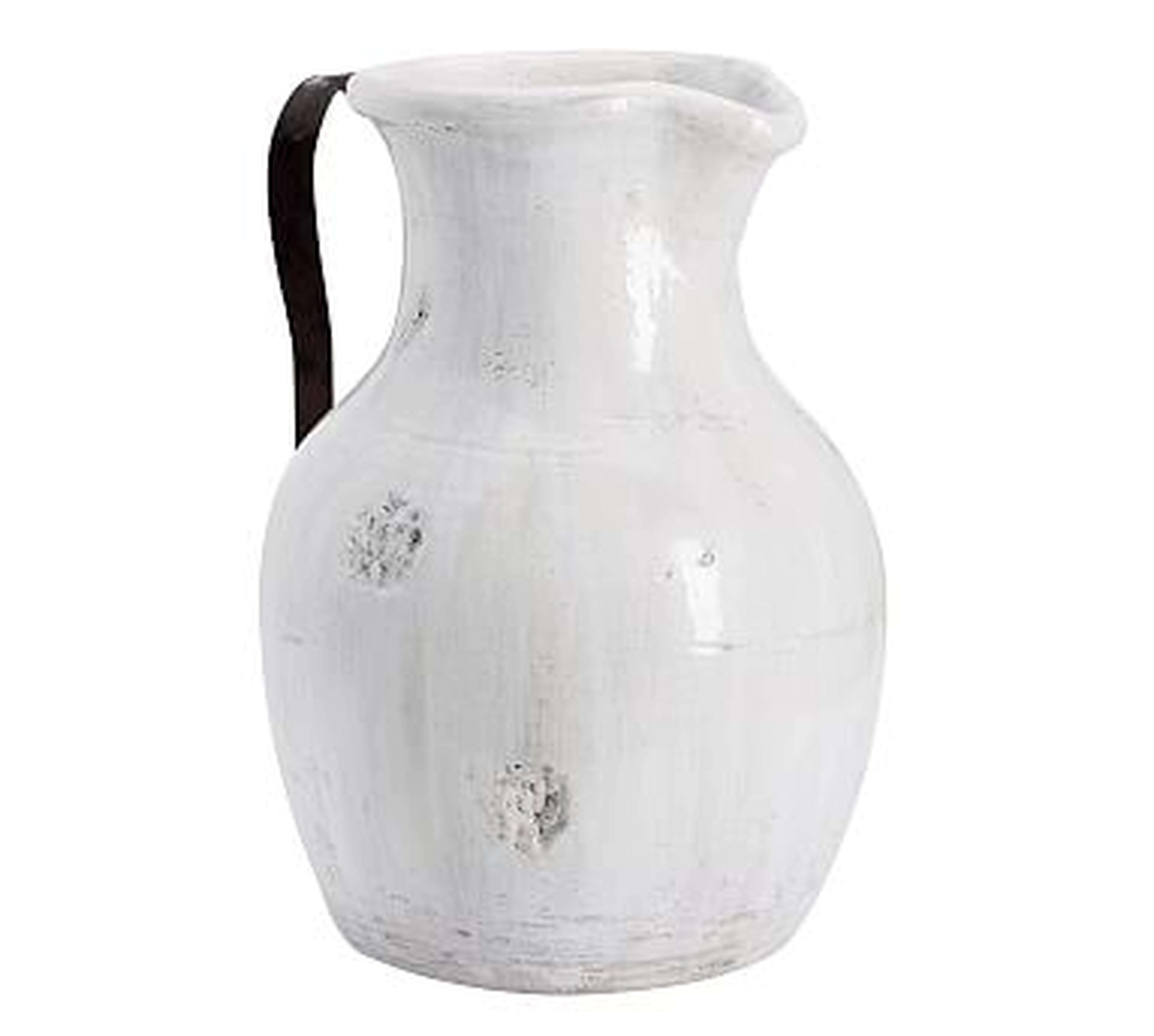 Marlowe Ceramic Pitcher, White, Medium - Pottery Barn