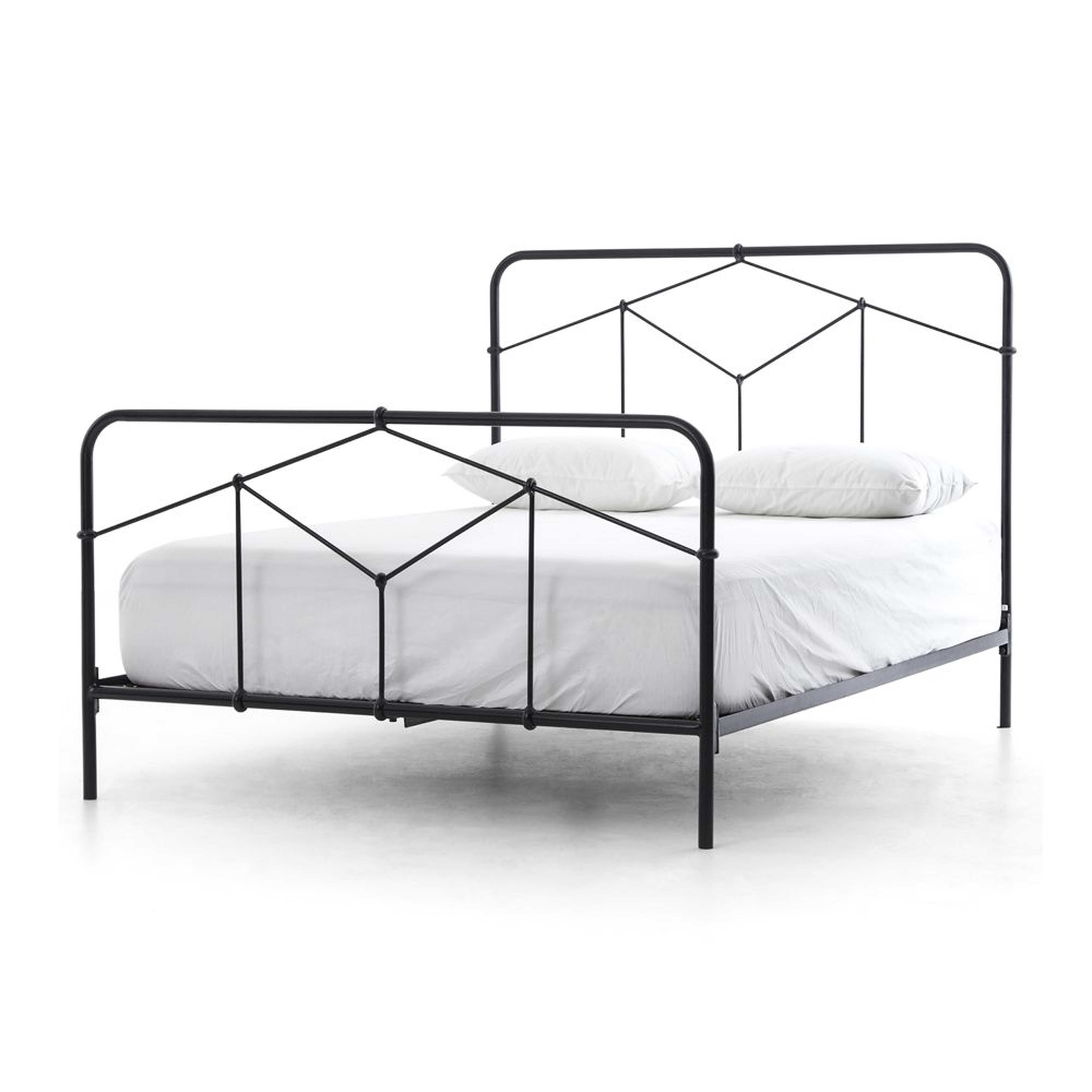 Casey King Black Iron Bed - Crate and Barrel