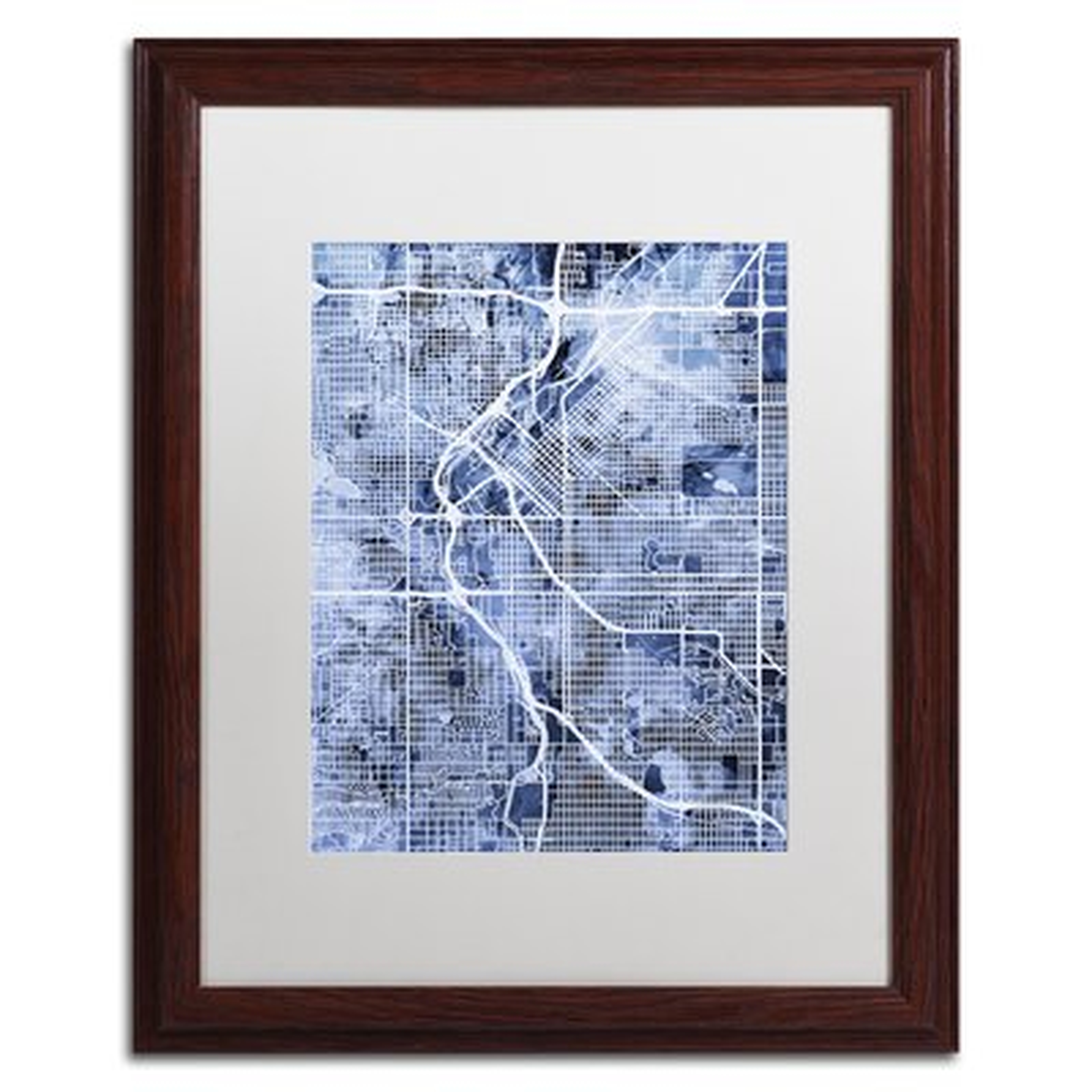 Denver CO Street Map 2" by Michael Tompsett Framed Graphic Art - Wayfair
