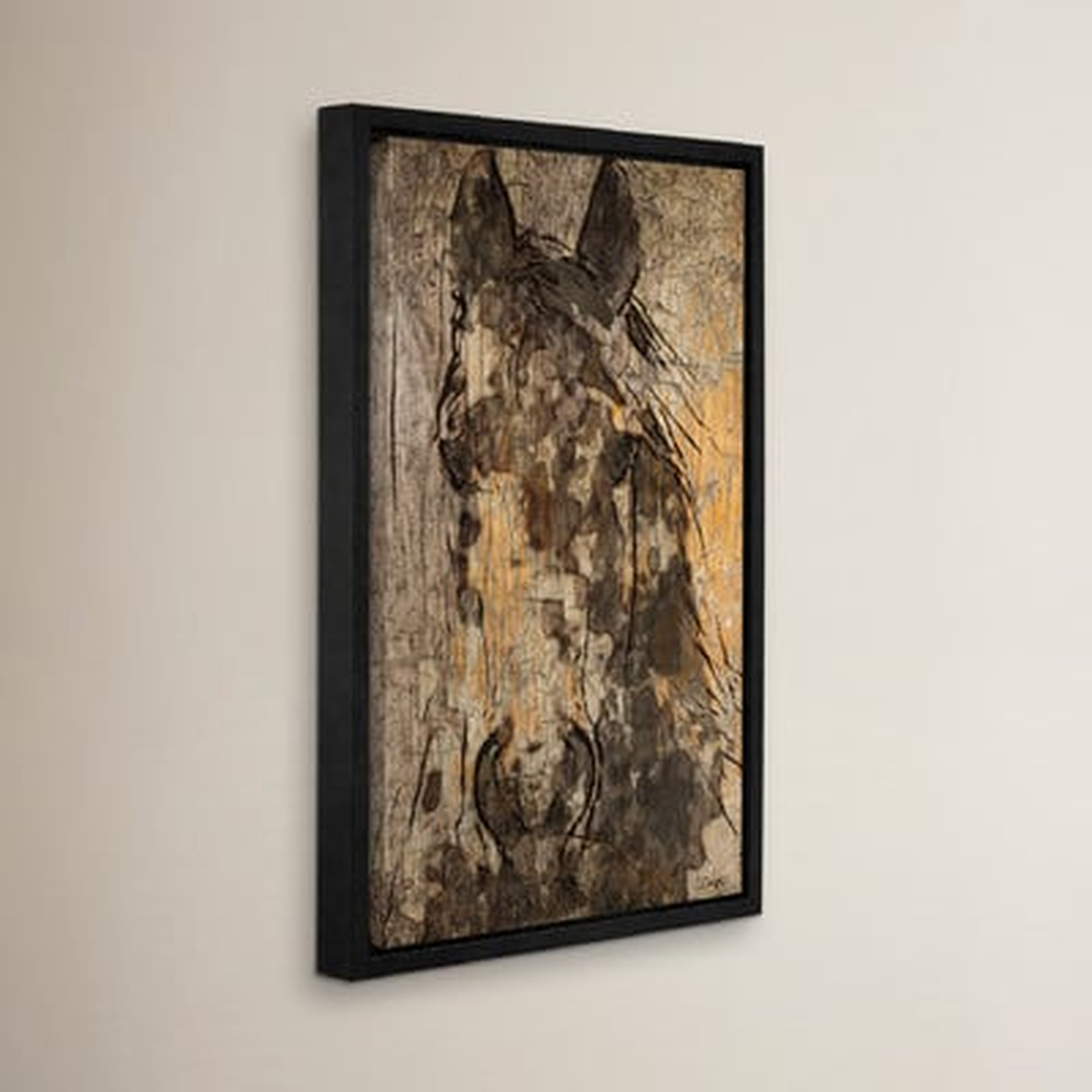 Black Diamond Horse Framed Painting Print on Wrapped Canvas - Wayfair
