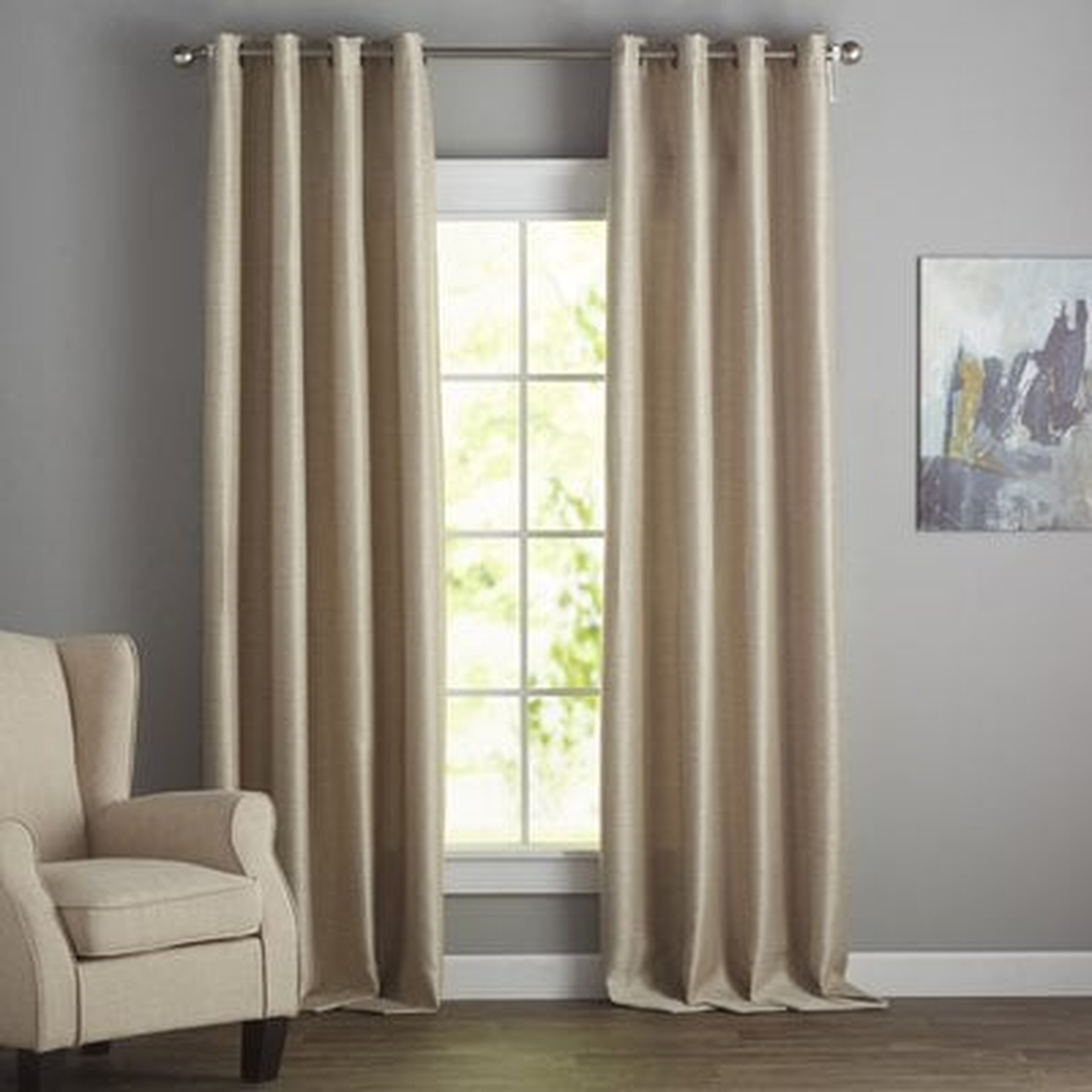 Vaughn Solid Room Darkening Grommet Single Curtain Panel - AllModern