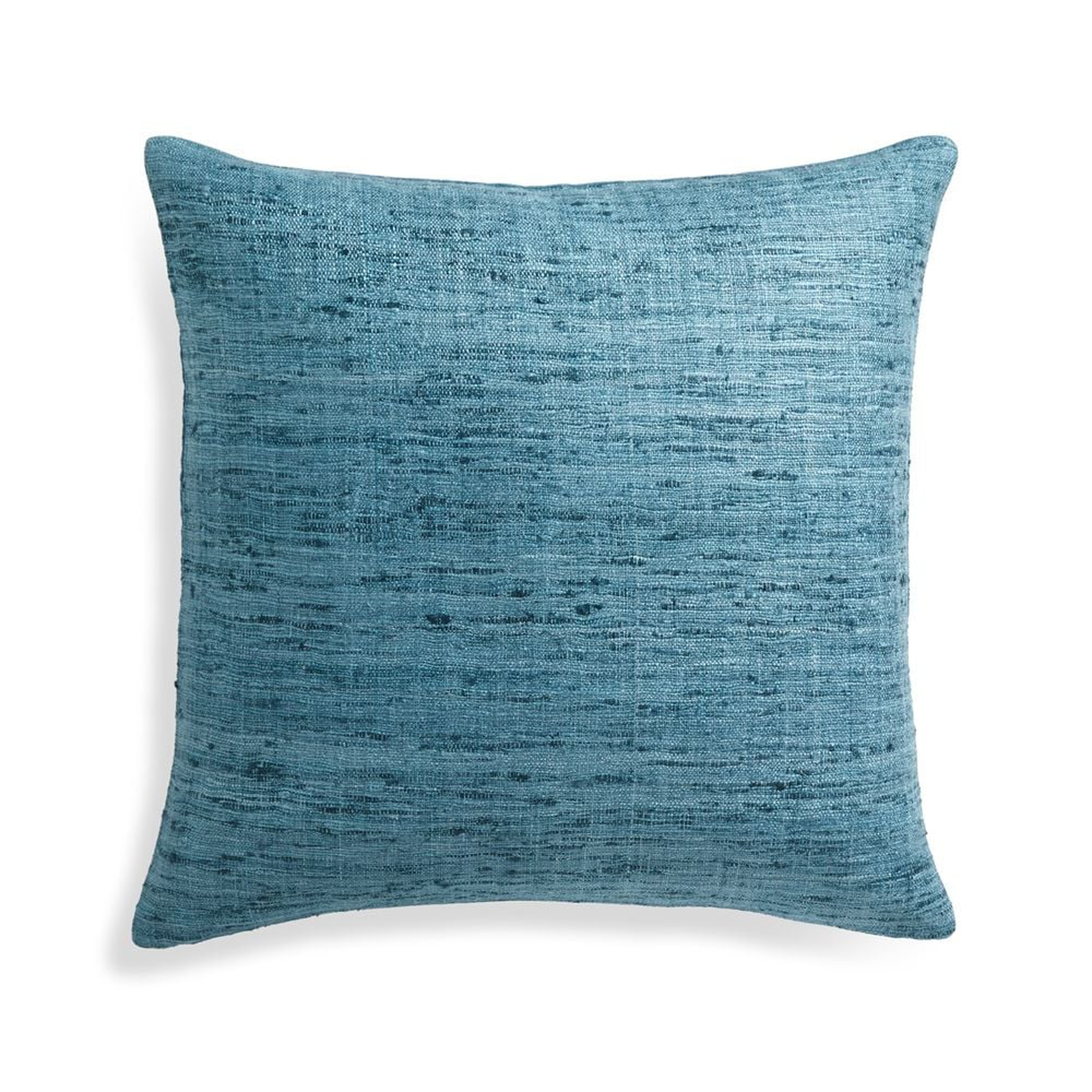 Trevino Teal Pillow Cover 20" Feather-Down Insert - Crate and Barrel