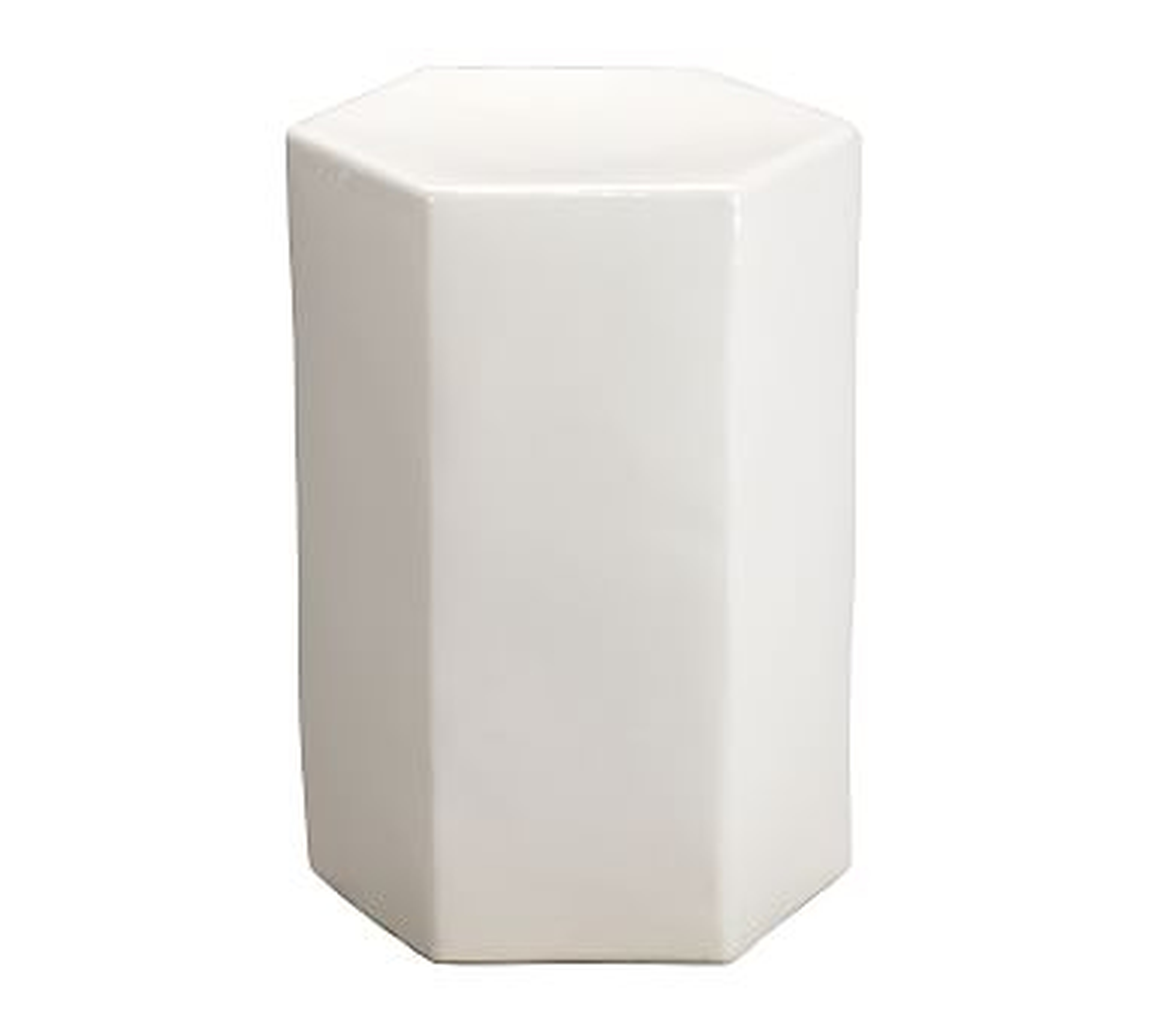 Croft Ceramic Side Table, White, Small - Pottery Barn