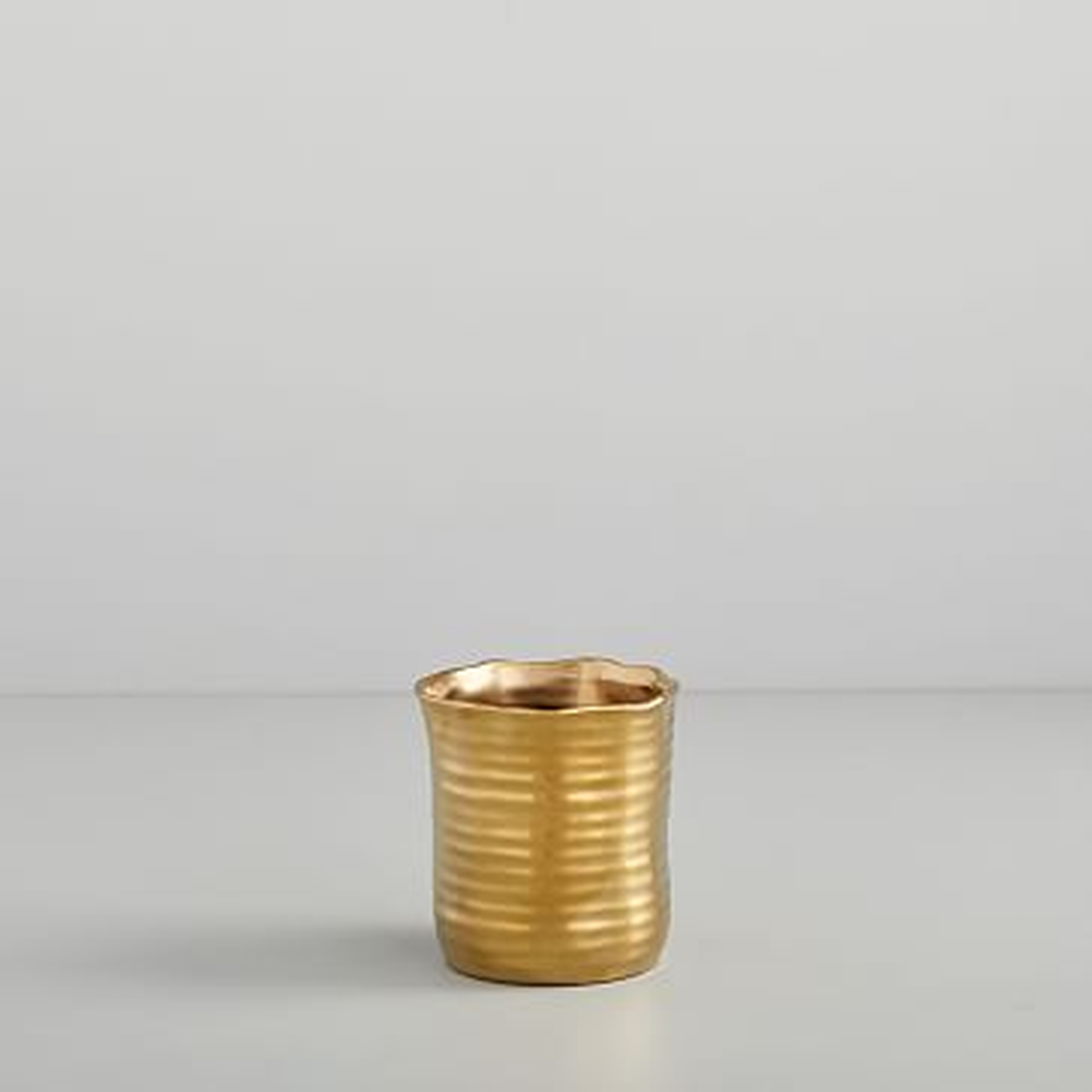 Molten Brass Vase, Small, Straight - West Elm