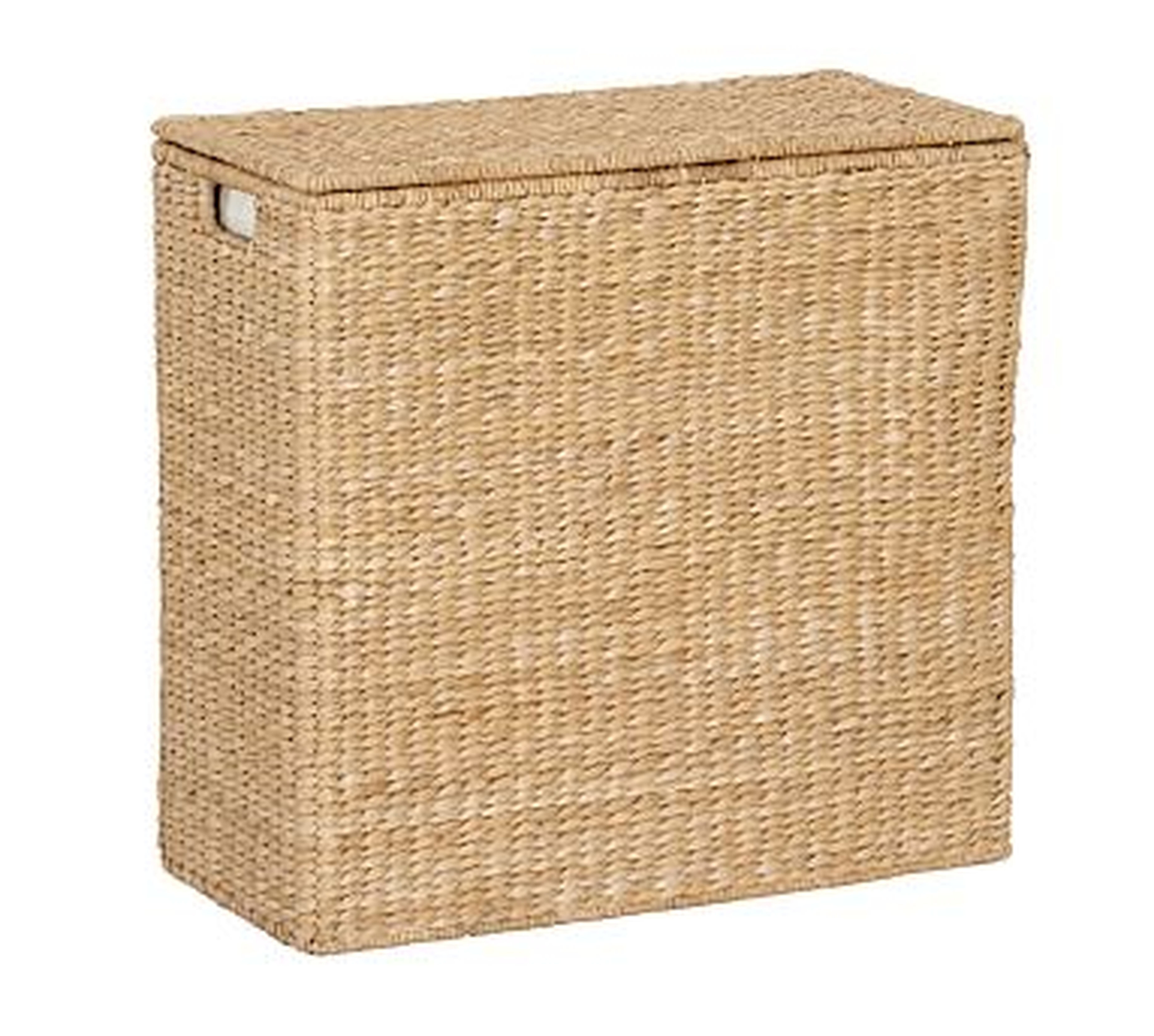 Savannah Seagrass Handcrafted Divided Hamper with Liner - Pottery Barn