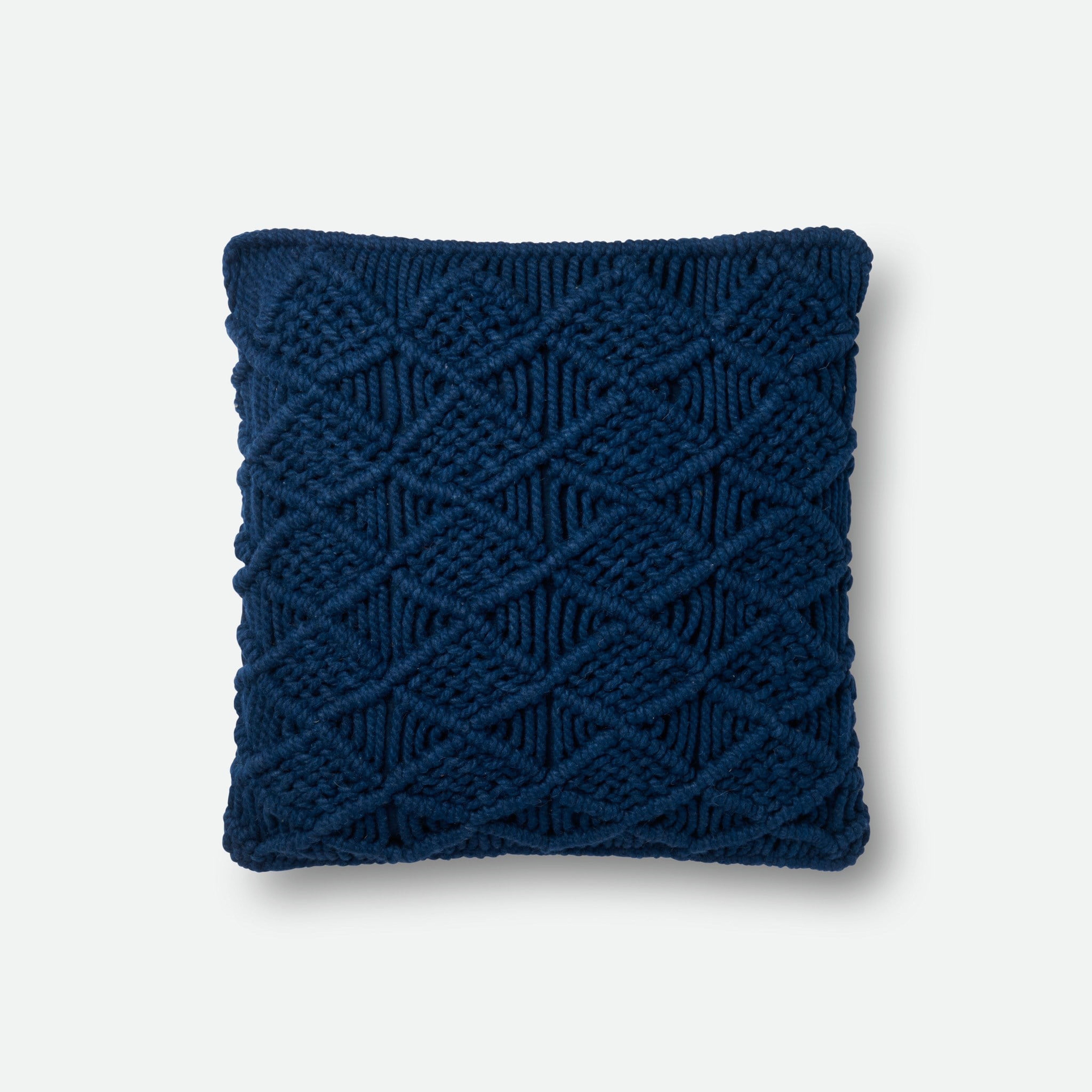 Magnolia Home by Joanna Gaines x Loloi Pillows P1046 Navy 18" x 18" Cover Only - Loloi Rugs