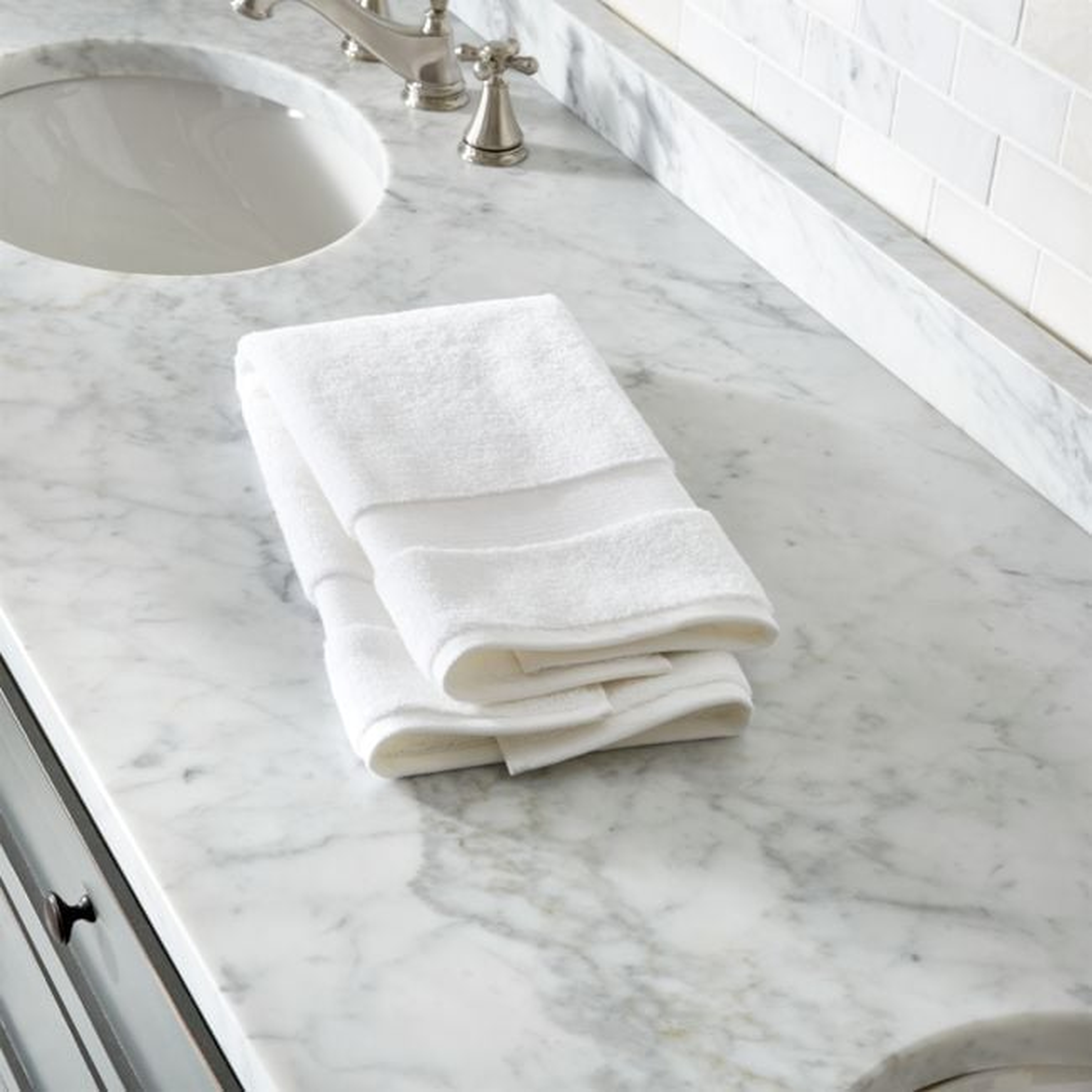 Organic Turkish Cotton White Hand Towel - Crate and Barrel