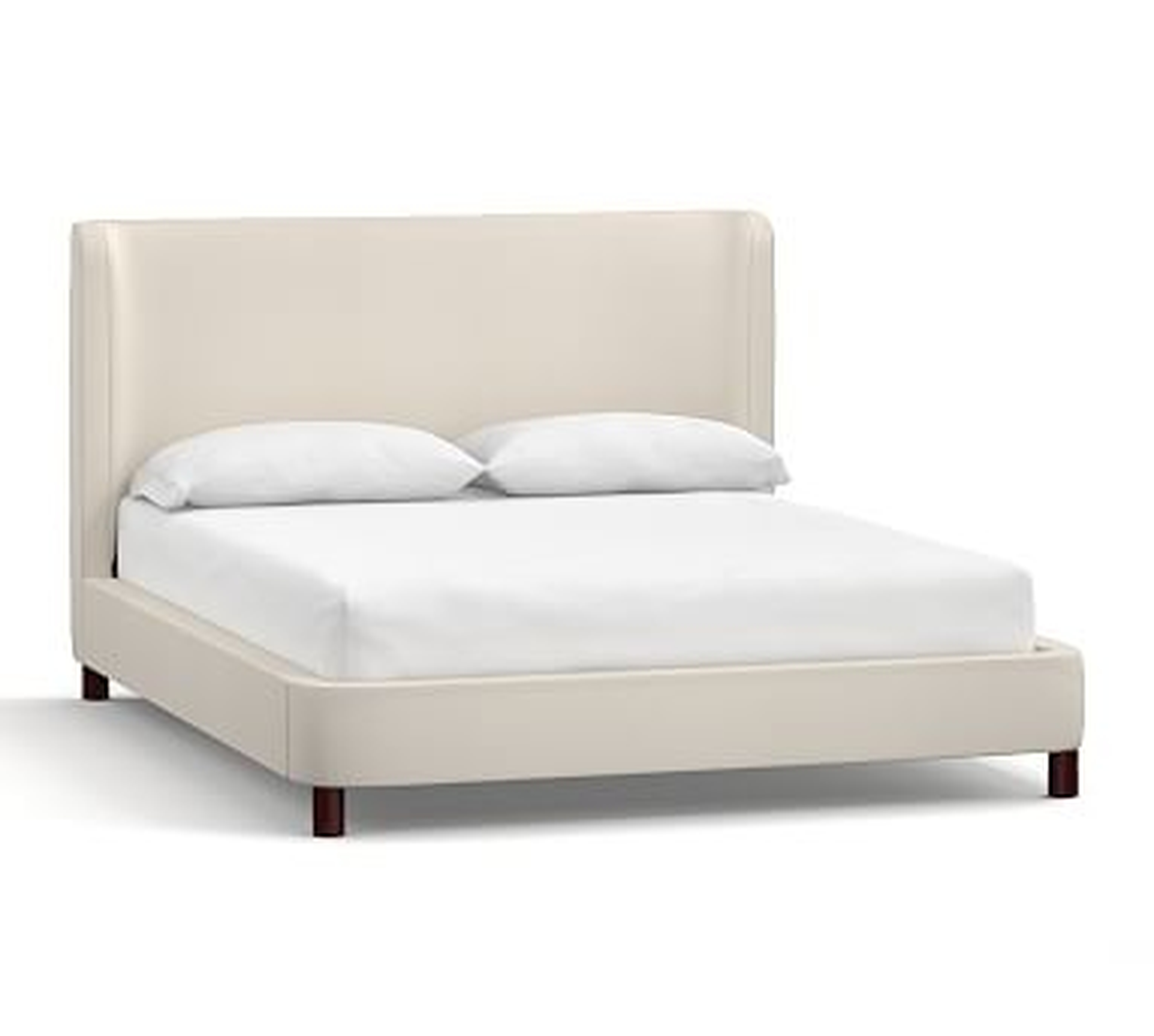 Rochella Upholstered Bed, King, Twill Cream - Pottery Barn