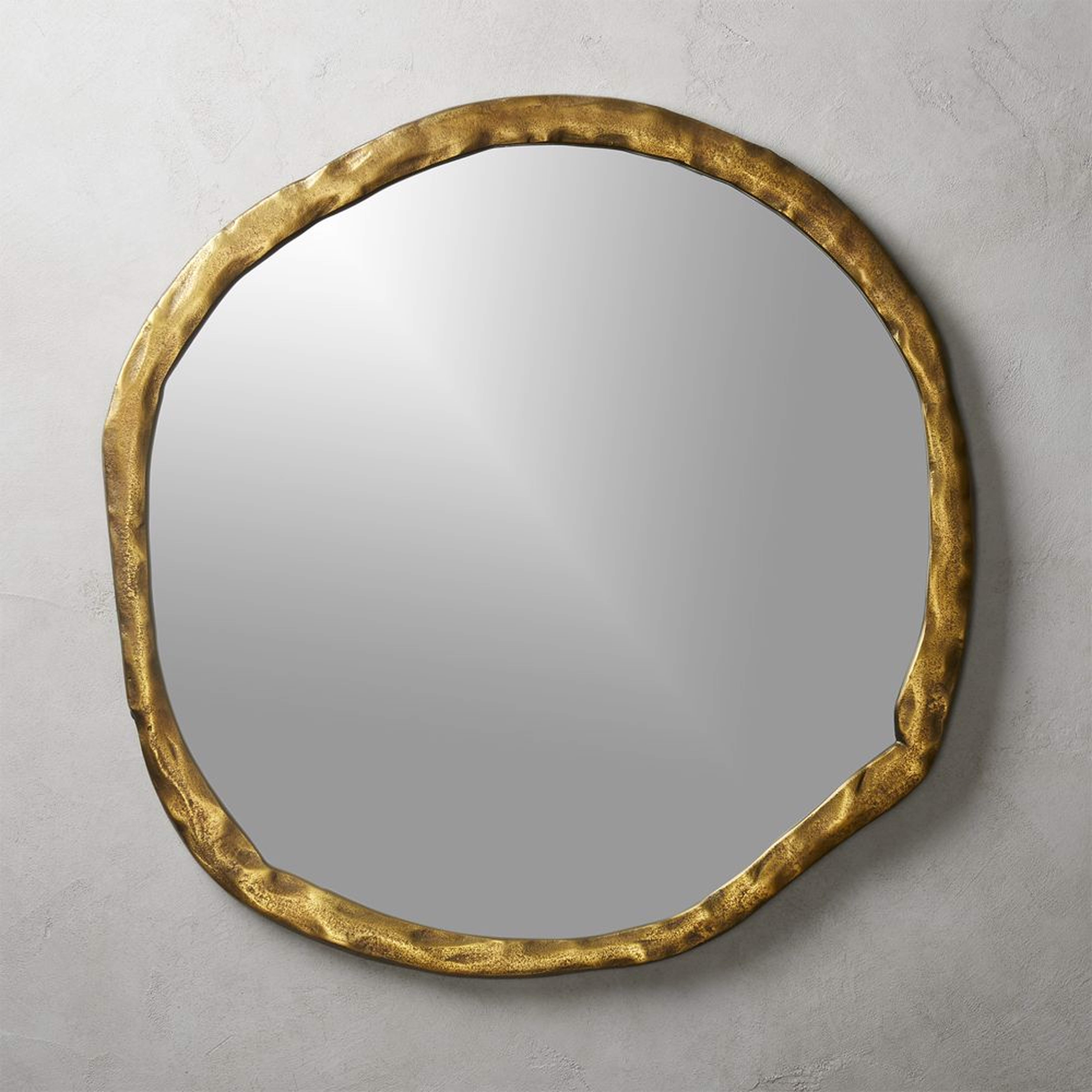 Abel Brass Round Wall Mirror 34" - CB2