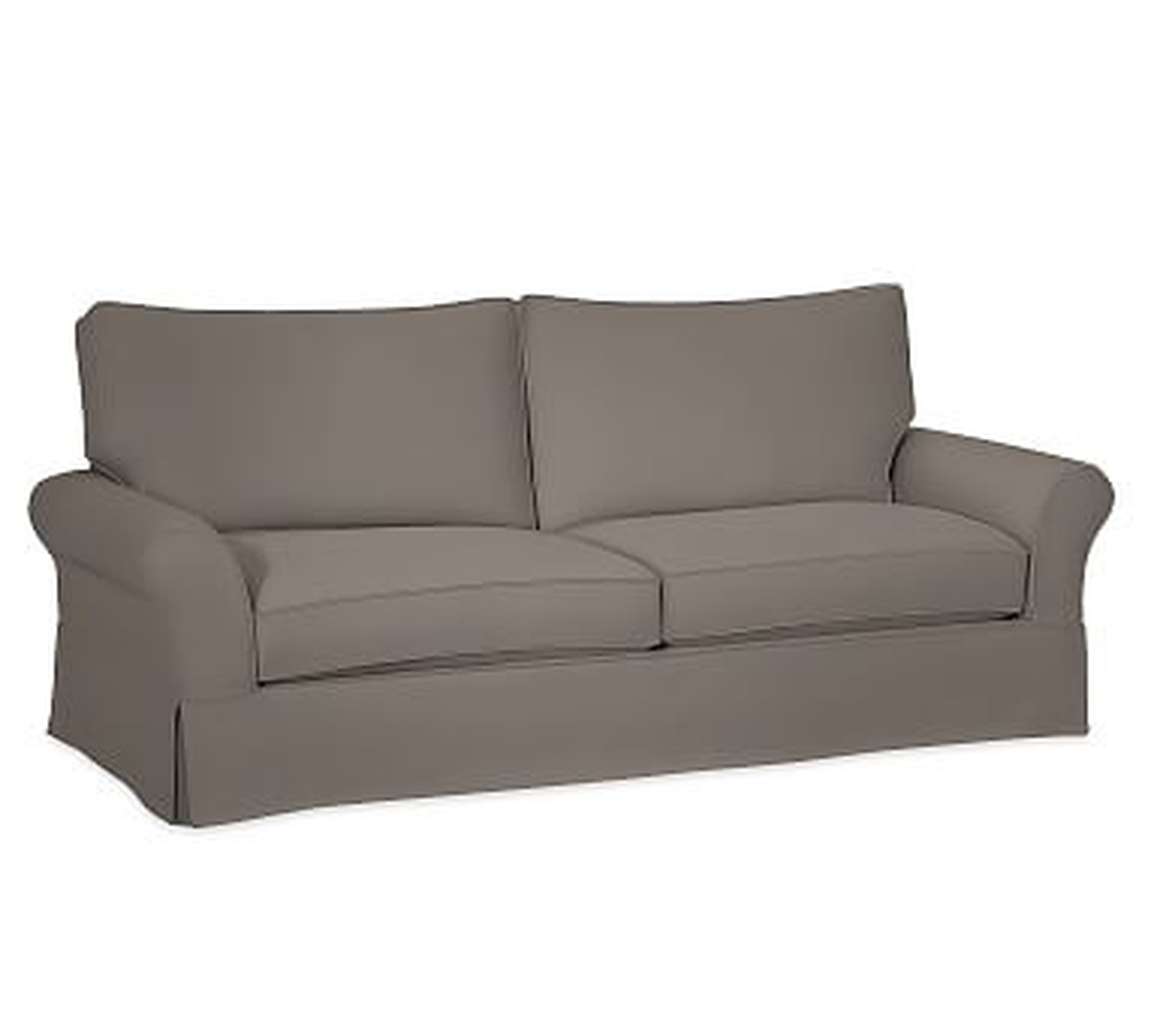 PB Comfort Roll Arm Grand Sofa Slipcover, Box Edge, Twill Metal Gray - Pottery Barn