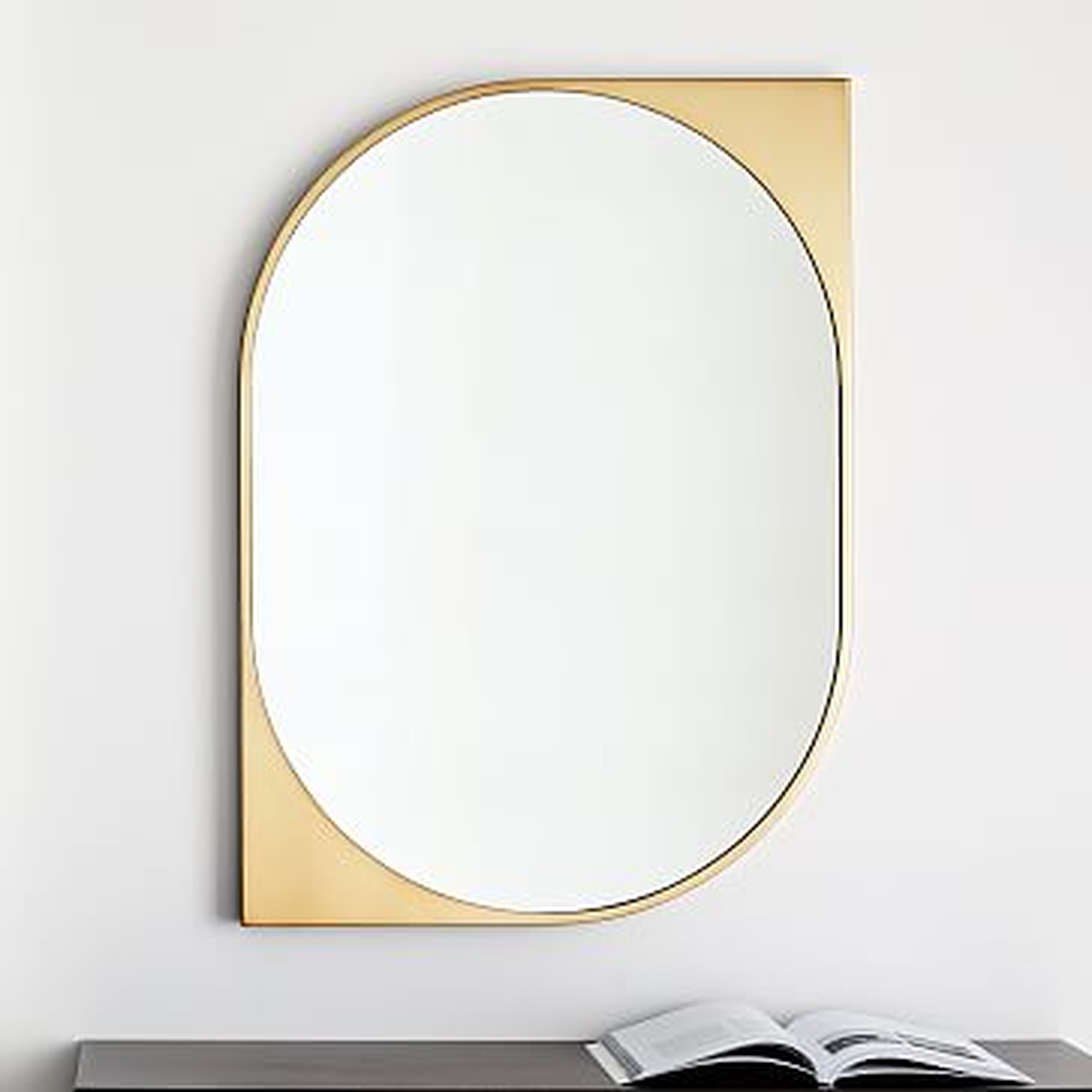 Cateye Metal Wall Mirror, Antique Brass - West Elm