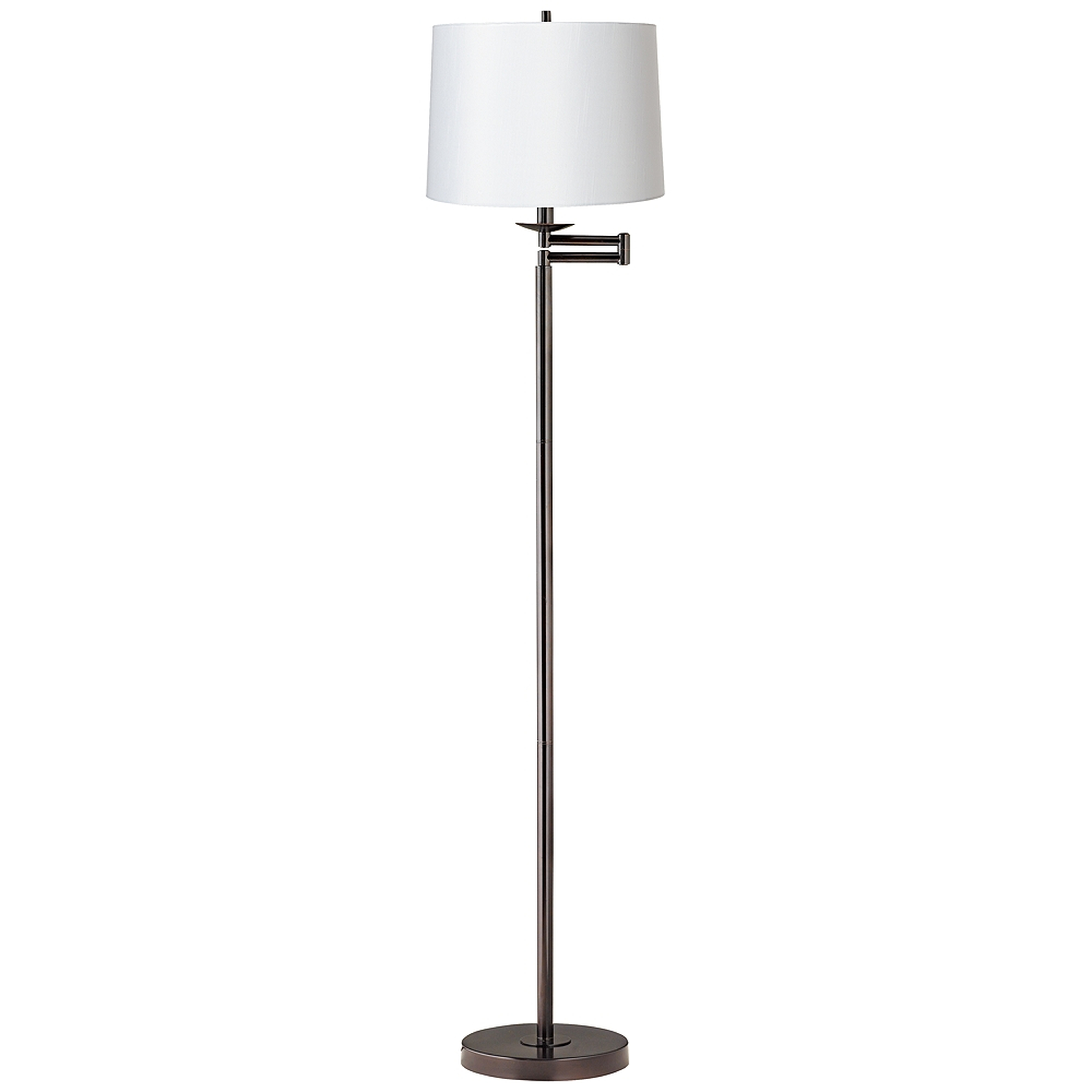 White Bronze Swing Arm Floor Lamp - Style # 17D77 - Lamps Plus