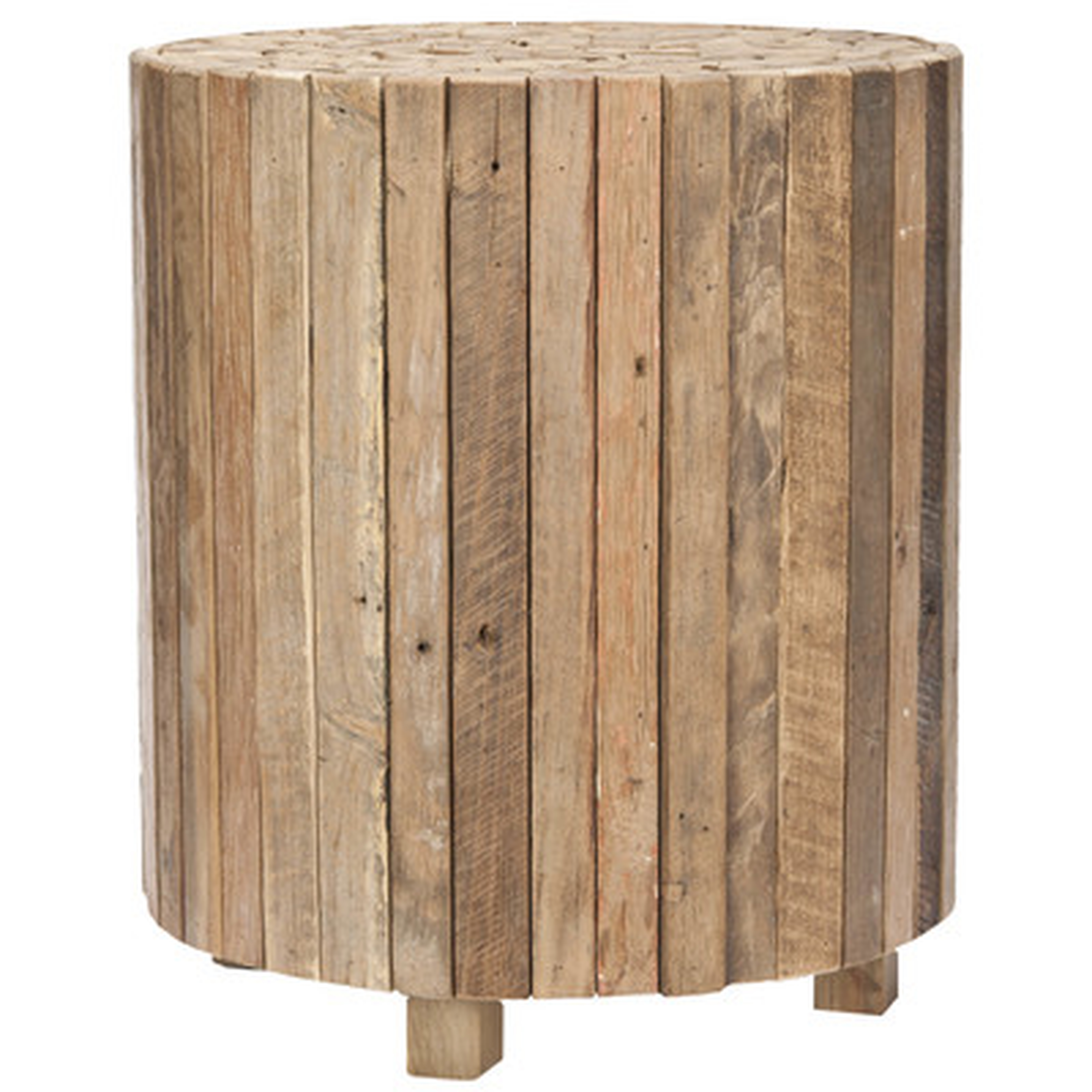 Hooper Solid Wood Drum End Table - Wayfair