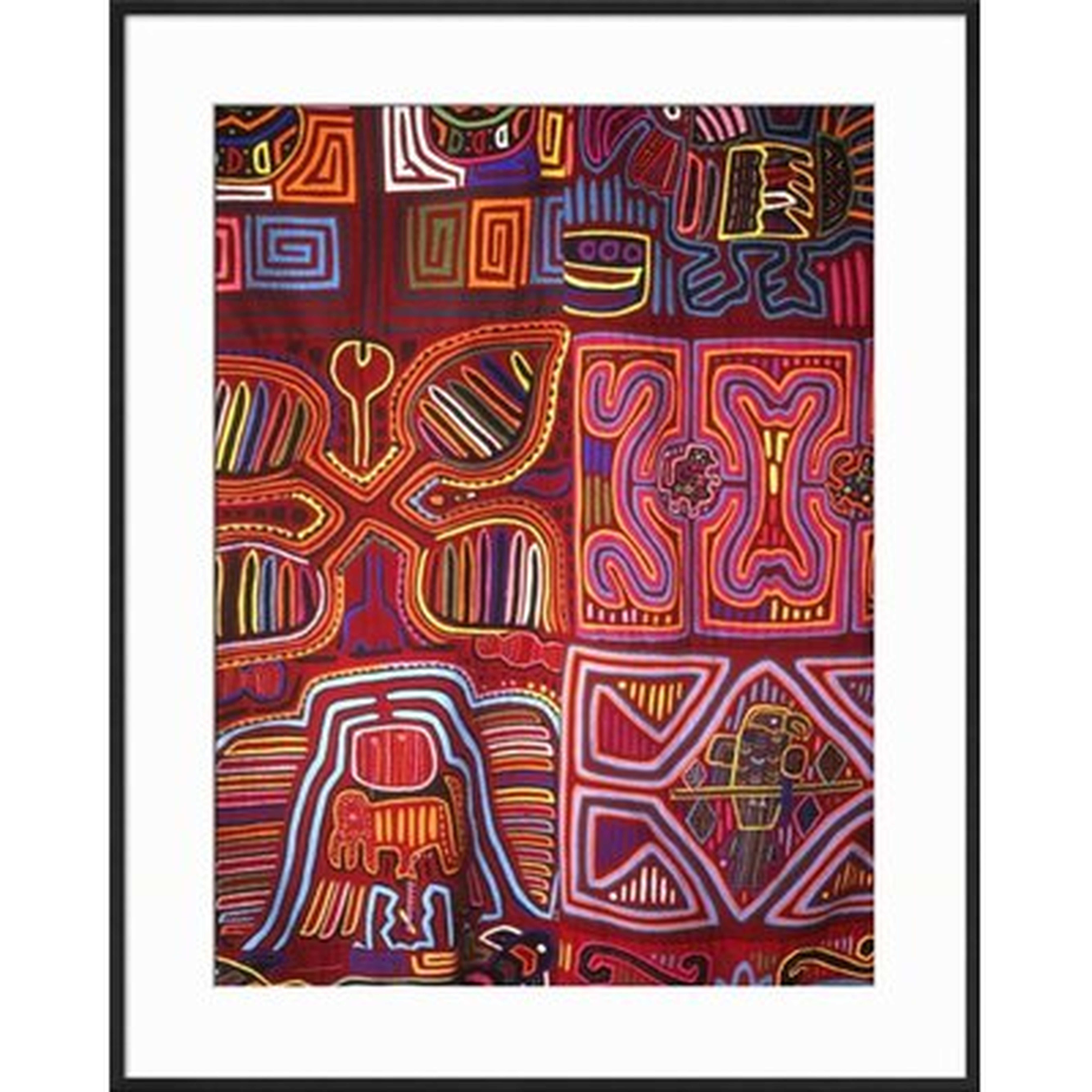 'Native Indian Artwork, Mola, Panama' Framed Graphic Art Print - Wayfair
