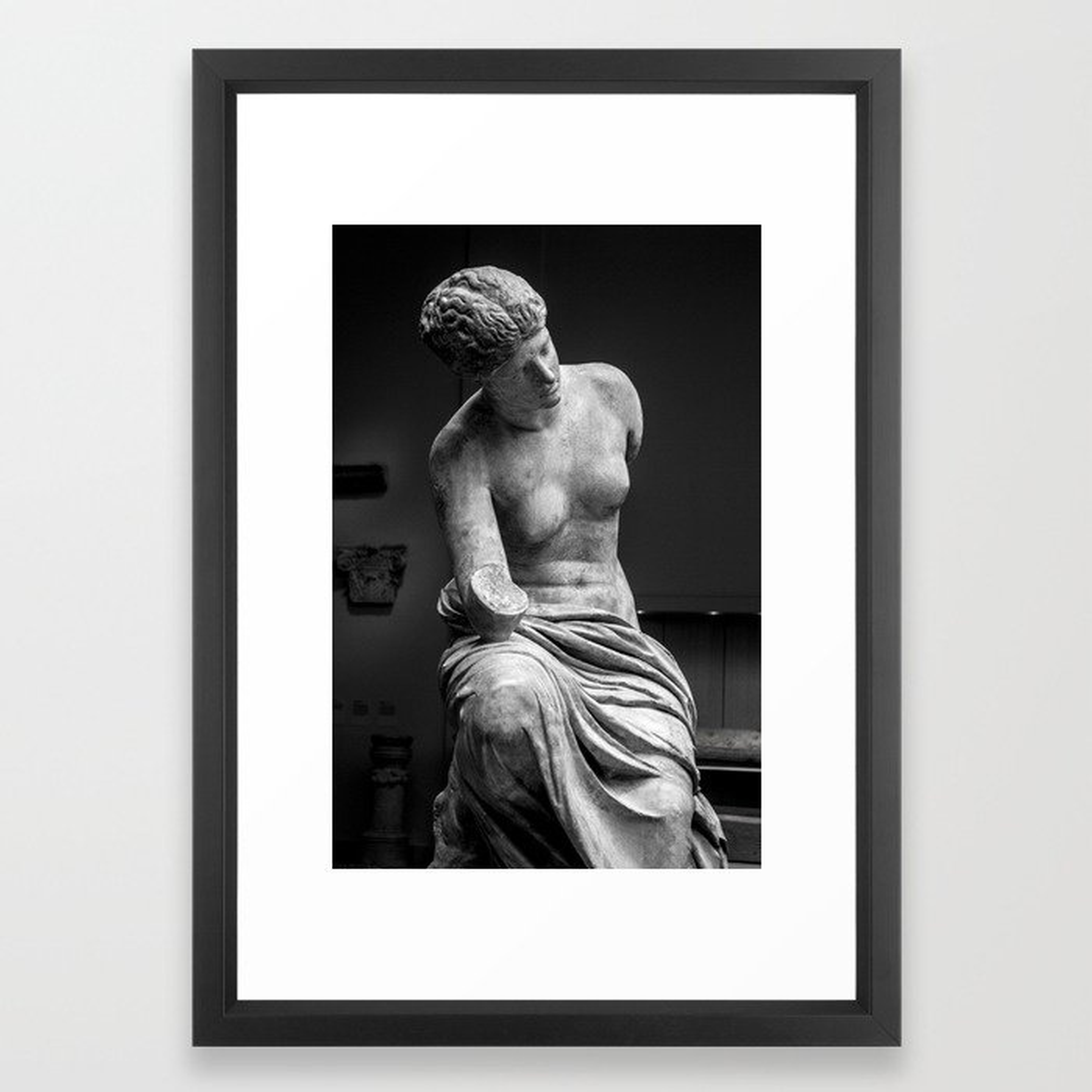 Woman Sculpture- 15"x21"- Vector Black frame with mat - Society6