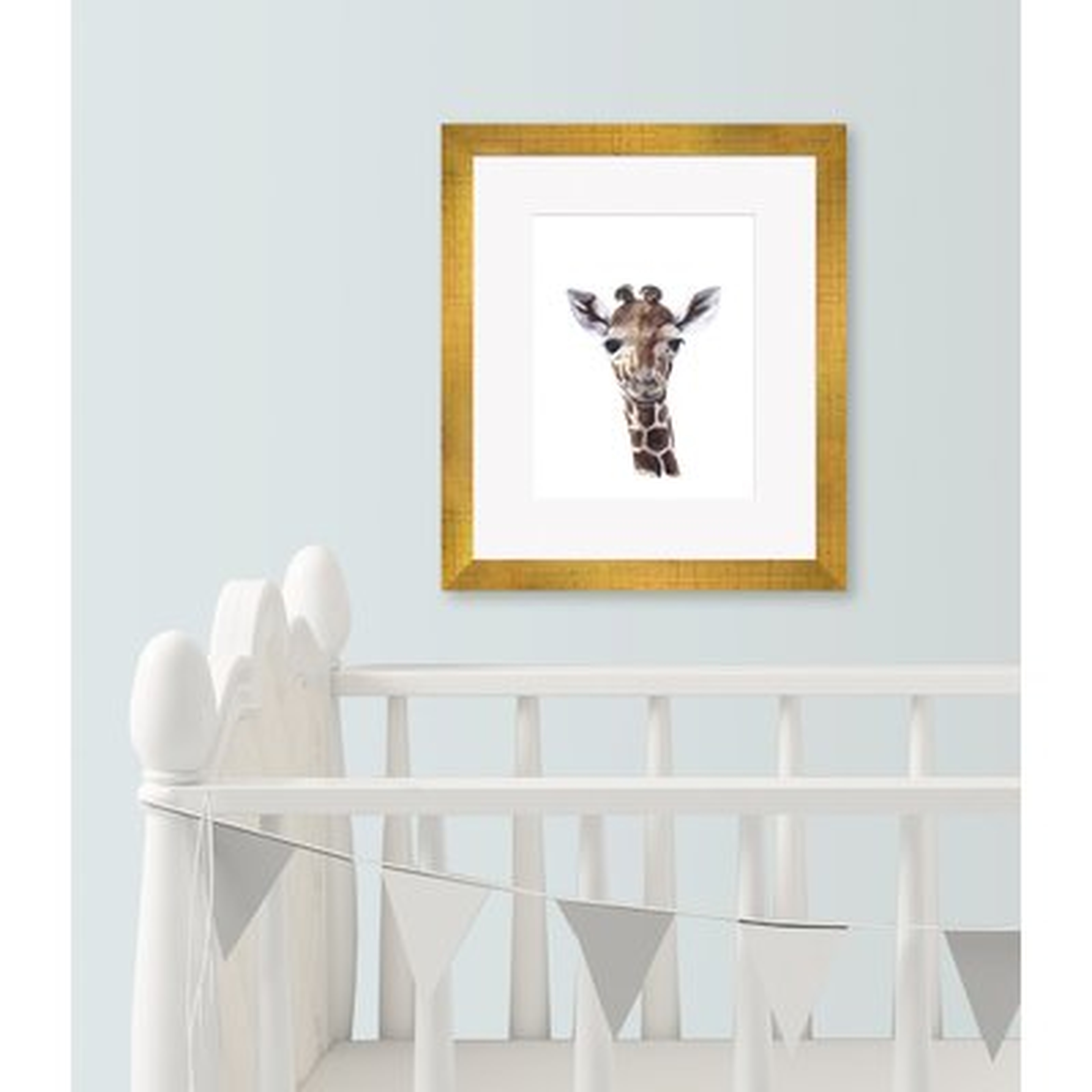'Baby Giraffe Portrait' Framed Painting Print  15'' H x 13'' W x 0.5'' D - Wayfair