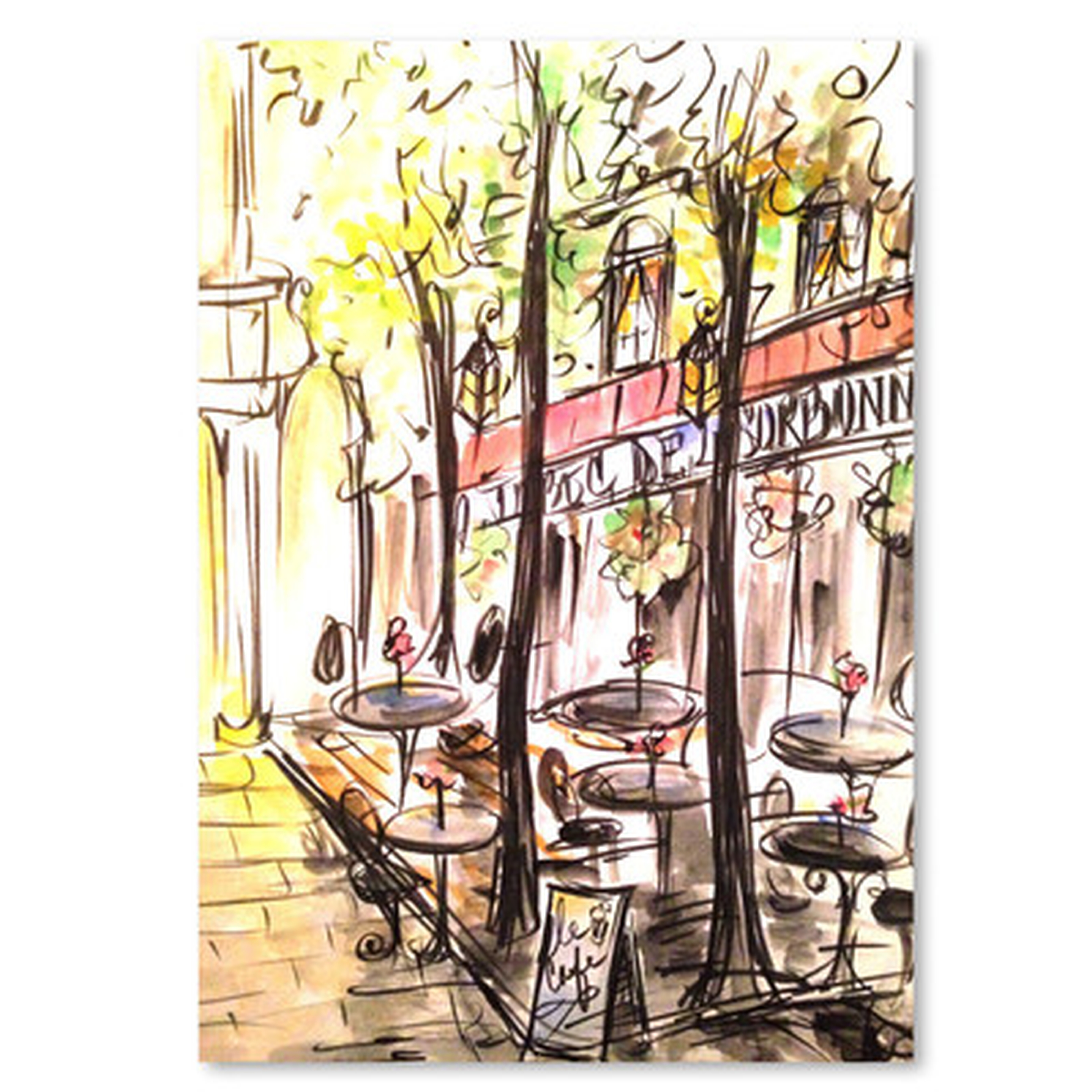 Paris Cafe Painting Print - Wayfair