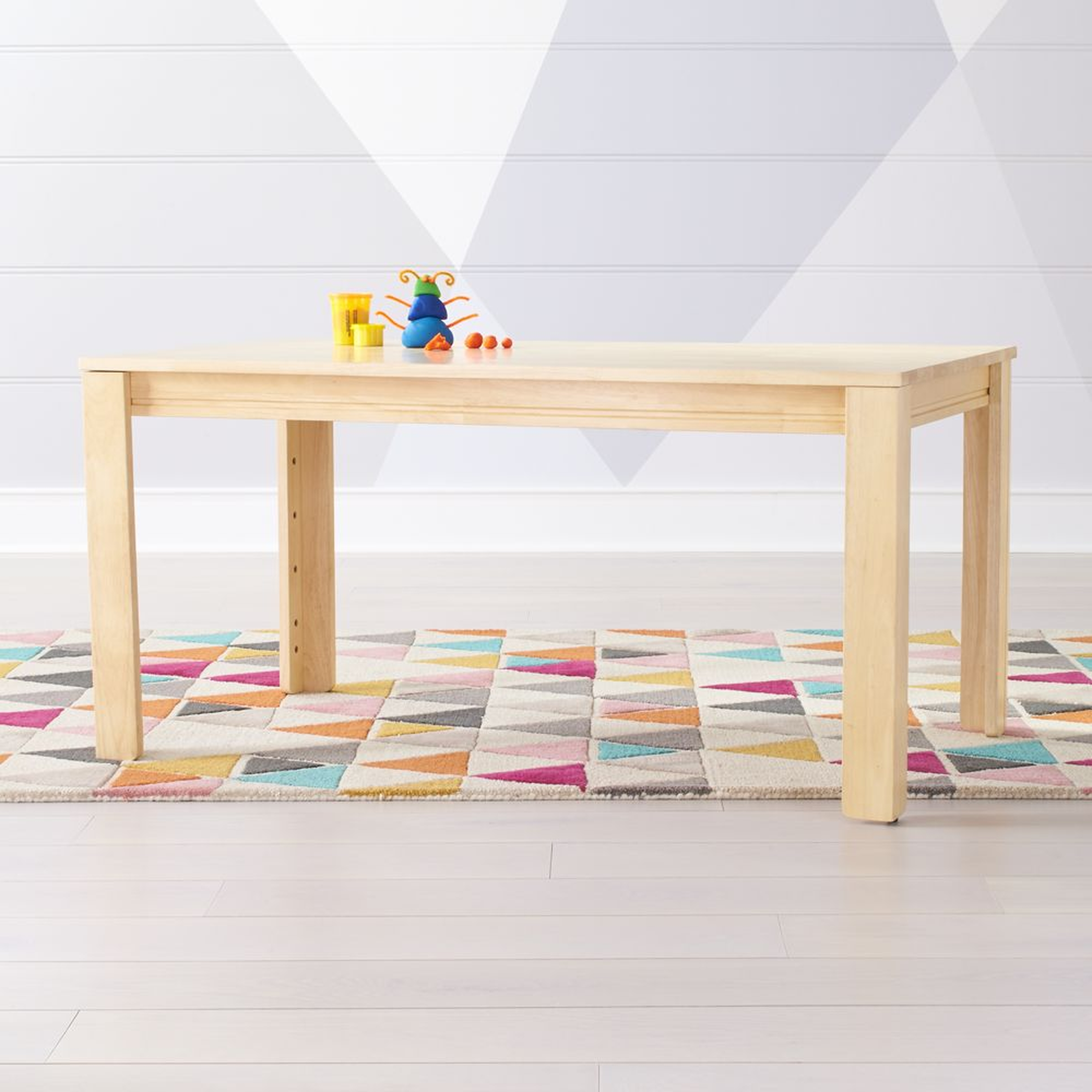 Large Natural Adjustable Kids Table w/ 23" Legs - Crate and Barrel