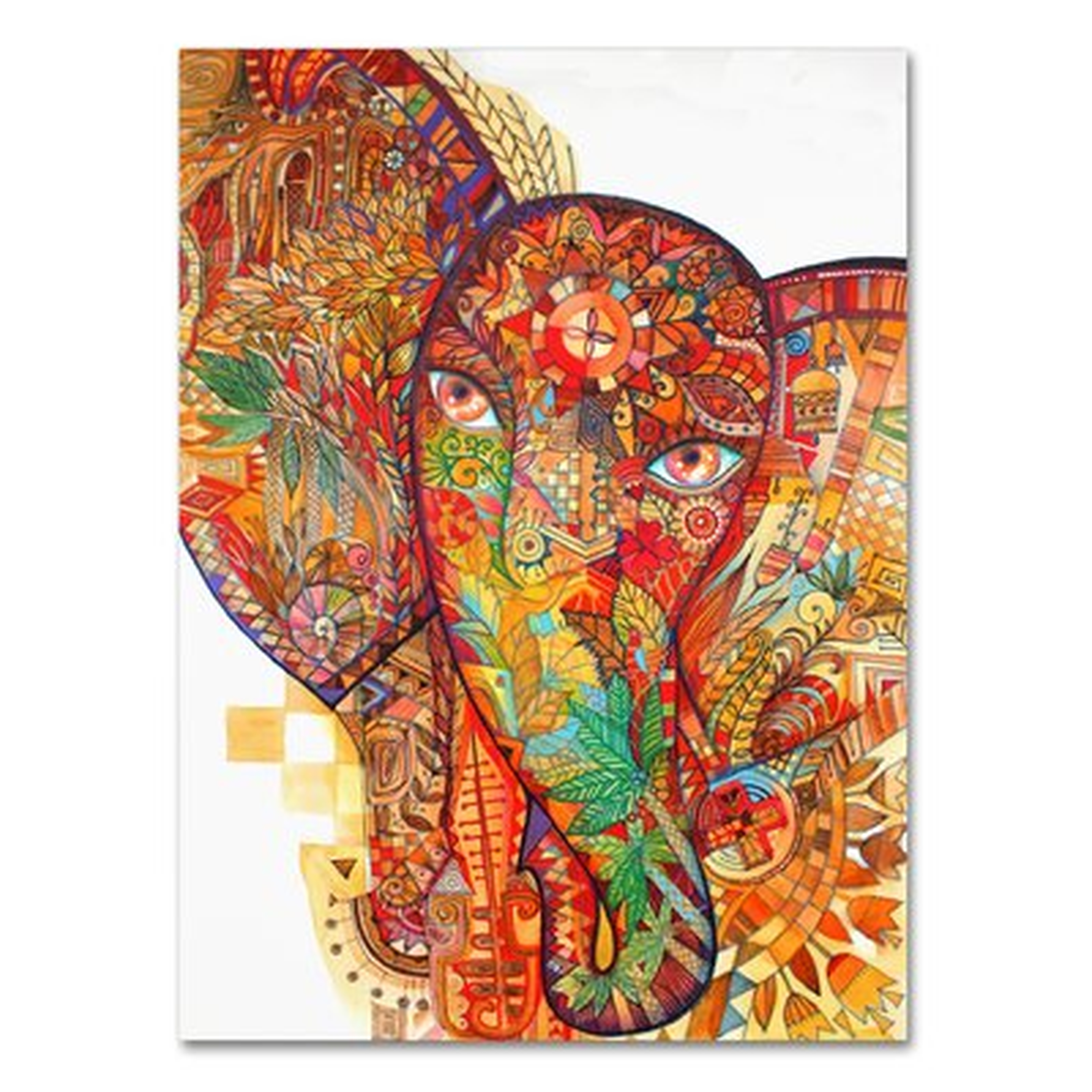 'Red India' Graphic Art Print on Wrapped Canvas - Wayfair