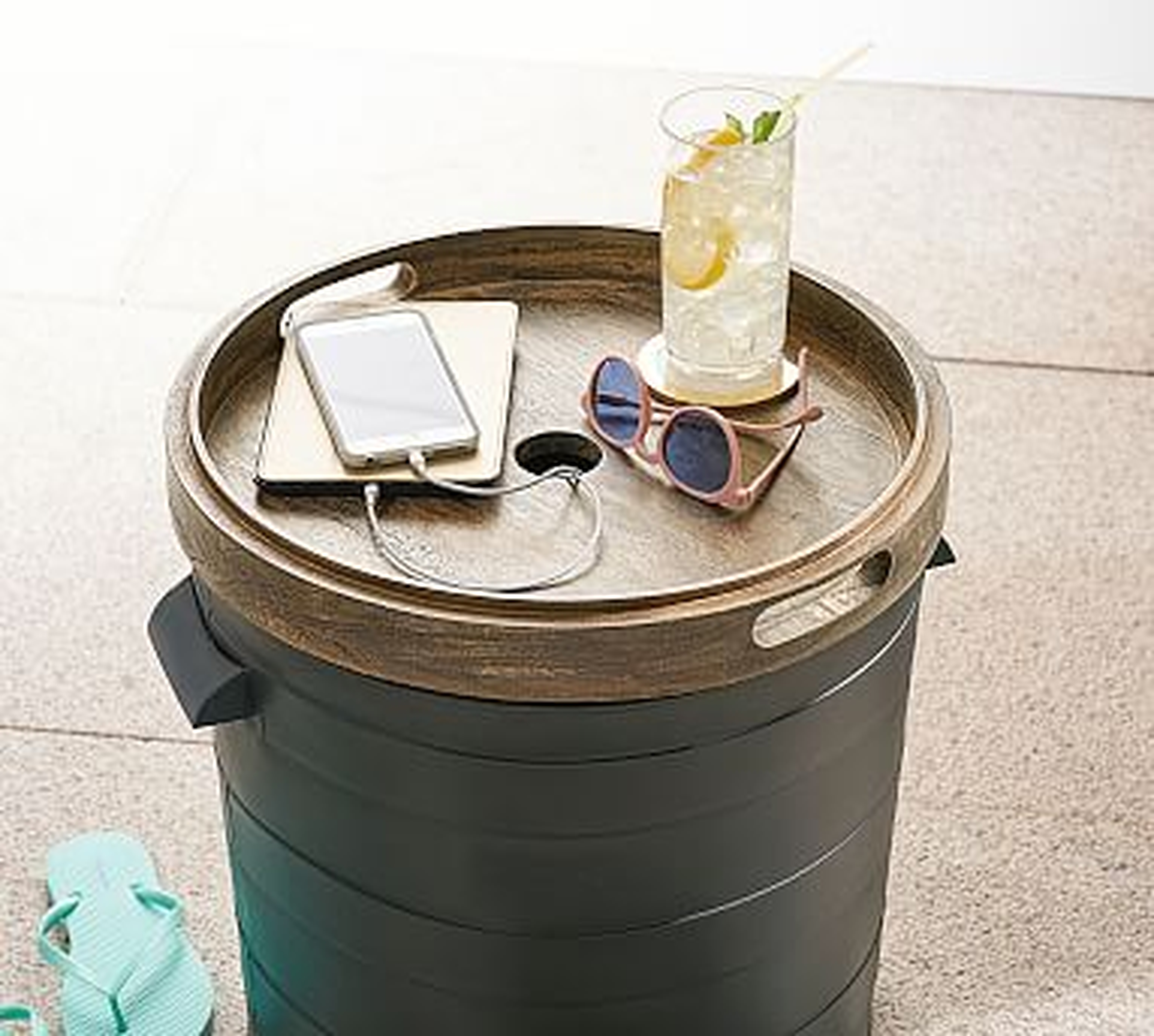 Pool Storage Bin With Charging Station - Bronze - Pottery Barn