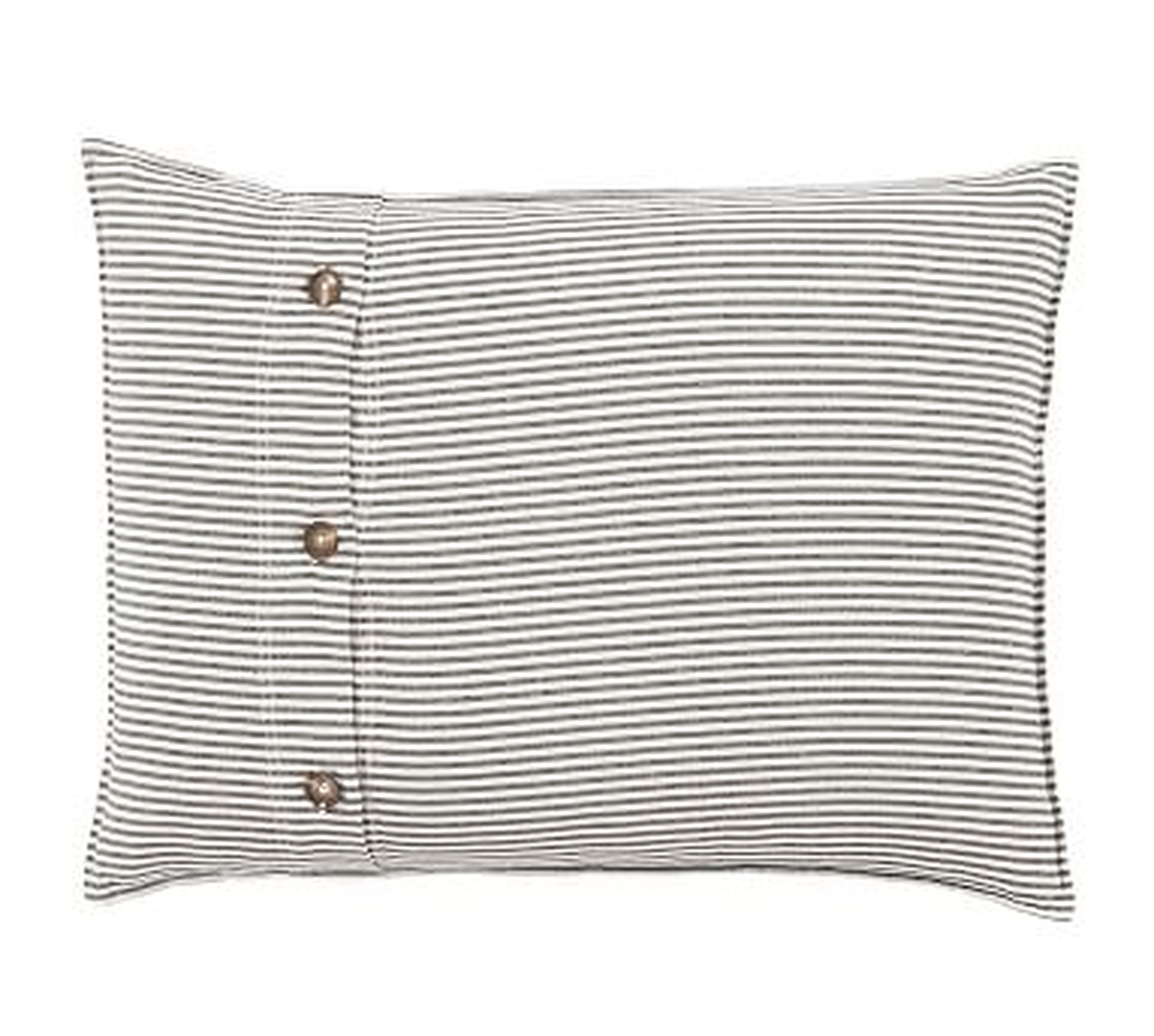Wheaton Striped Linen/Cotton Sham, Standard, Gray - Pottery Barn