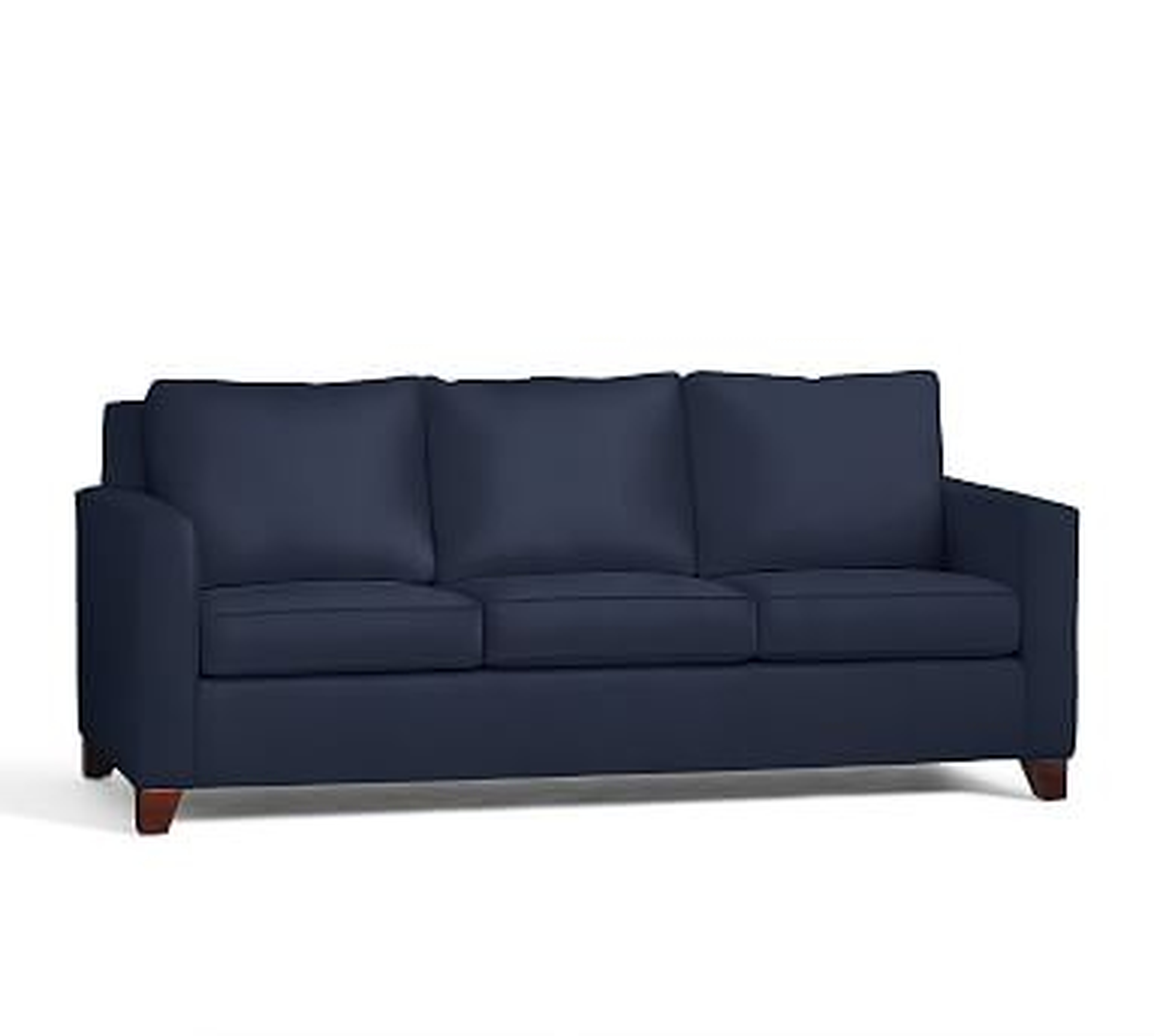 Cameron Square Arm Upholstered Sofa 86" 3-Seater, Polyester Wrapped Cushions, Twill Cadet Navy - Pottery Barn