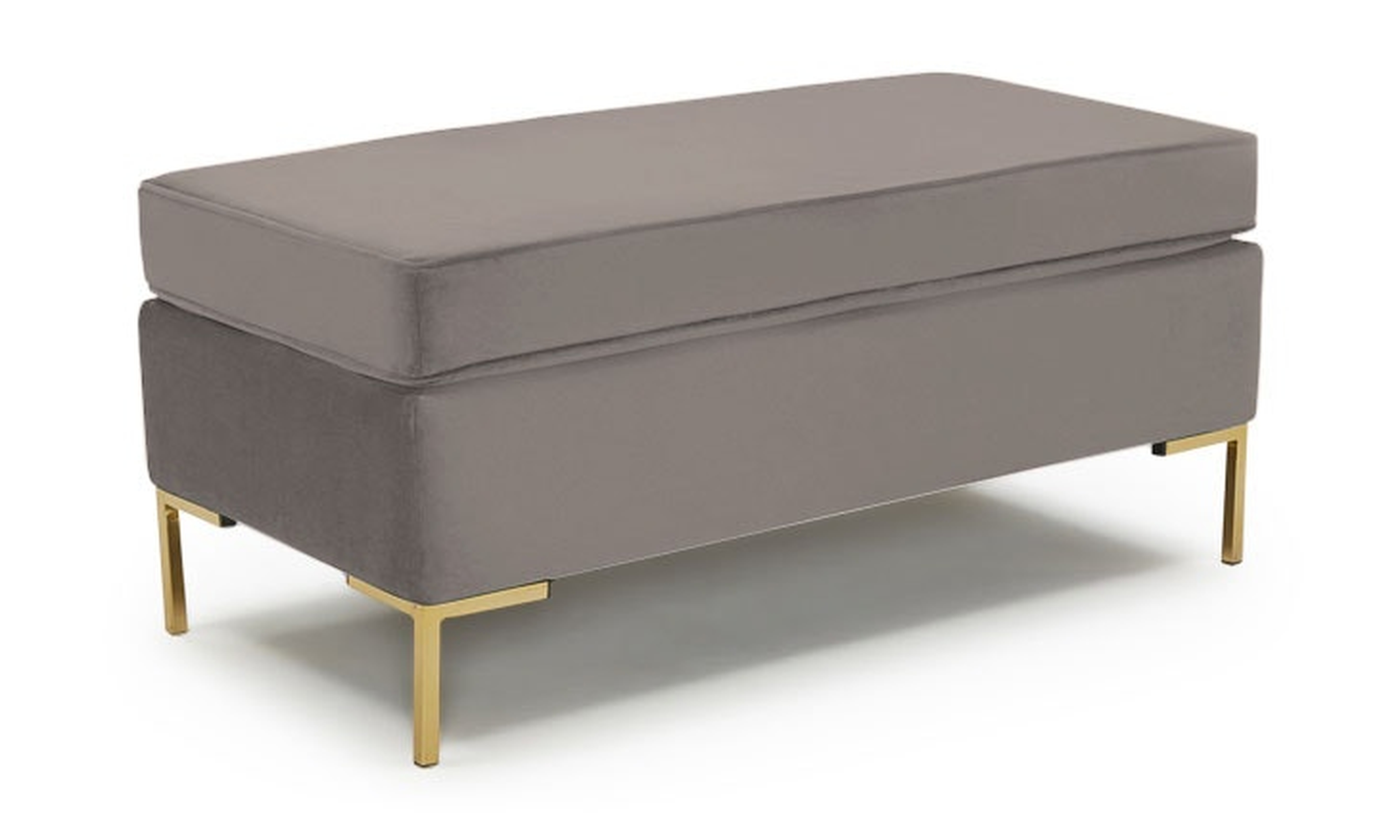 Gray Dee Mid Century Modern Bench with Storage - Chance Platinum - Joybird